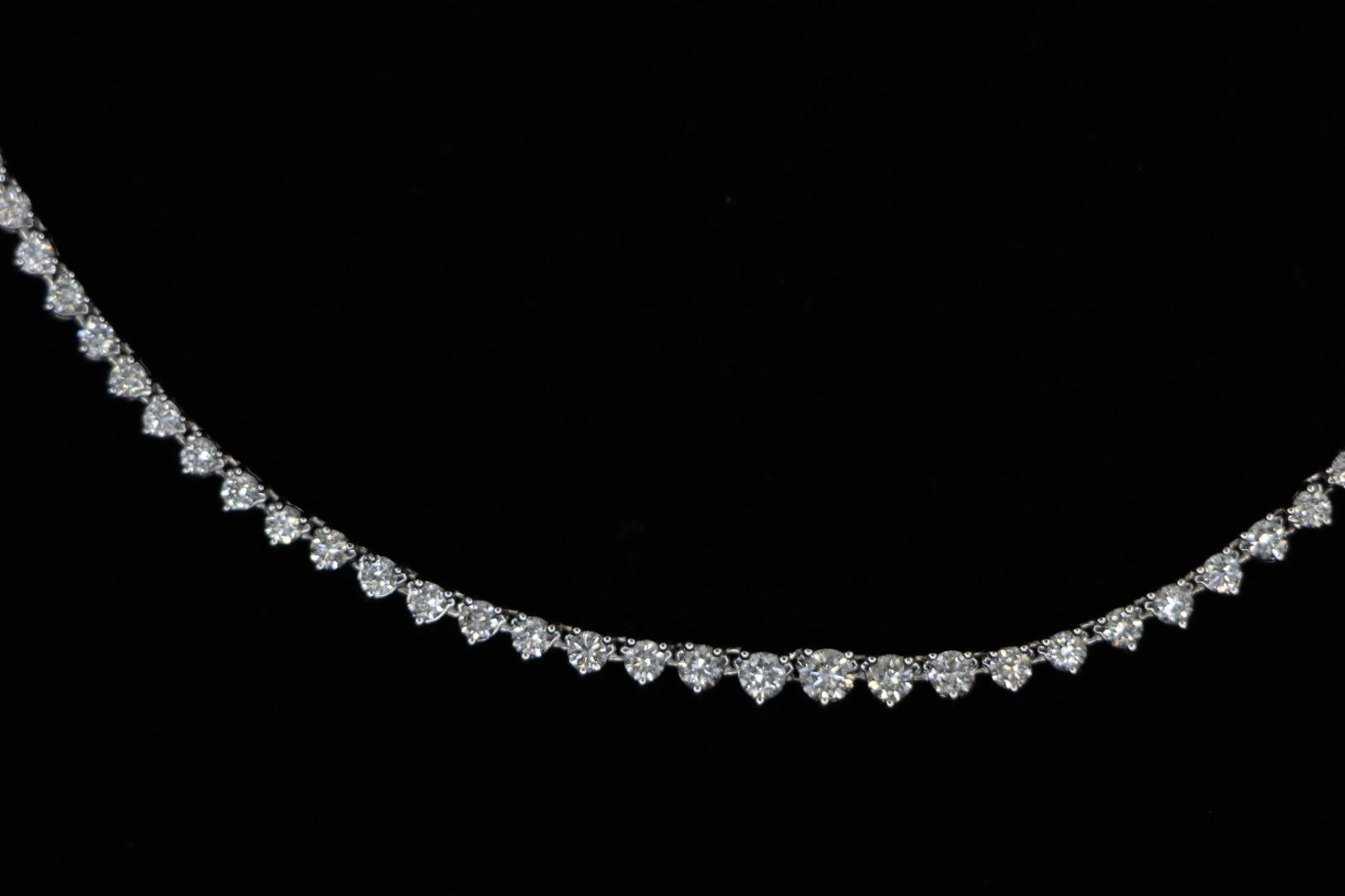 14K White Gold Diamond Necklace