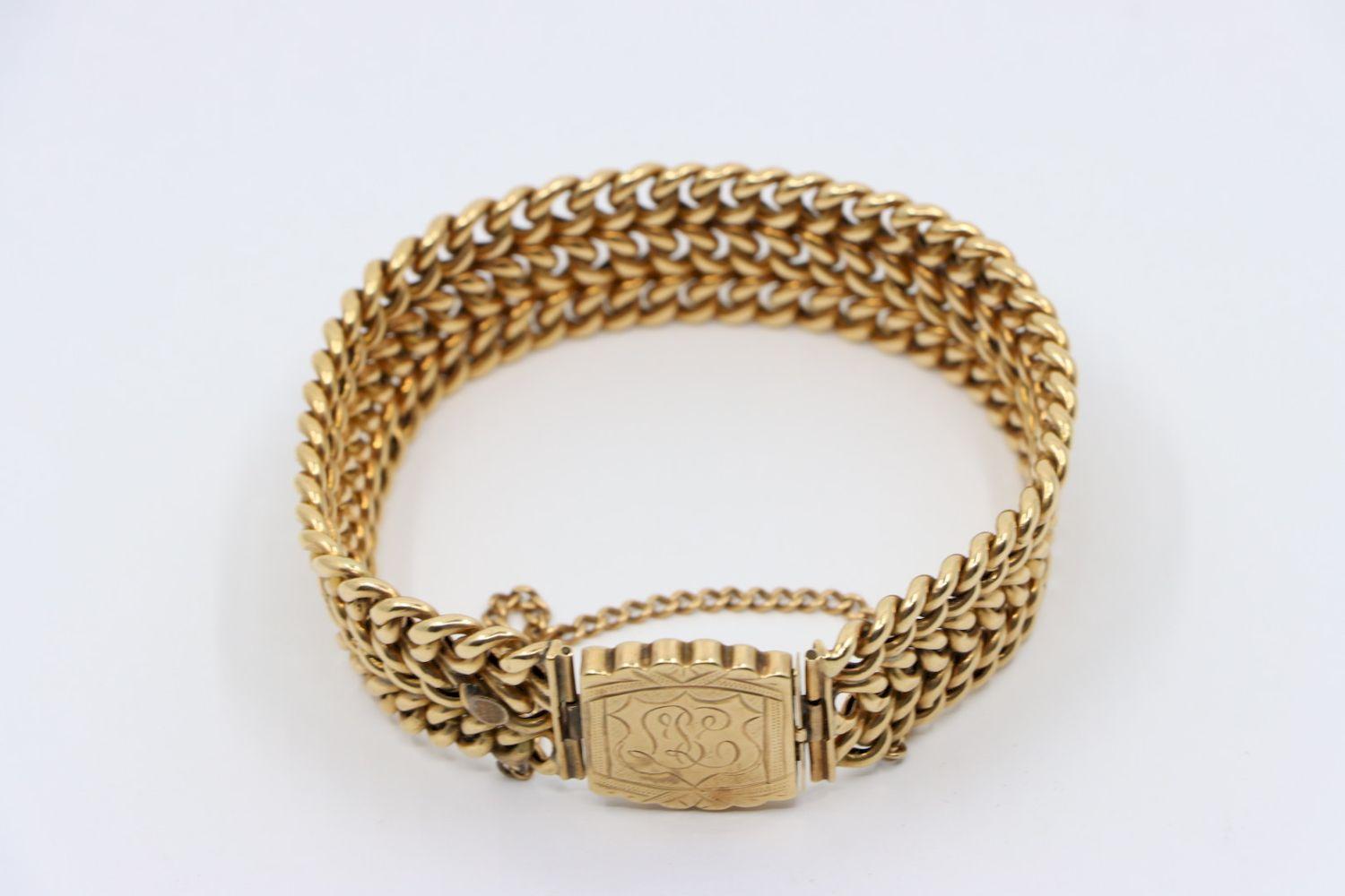 Victorian 1907's 14K Gold Weave Bracelet