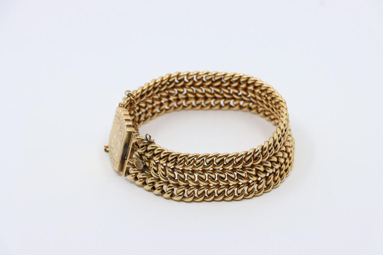 Victorian 1907's 14K Gold Weave Bracelet