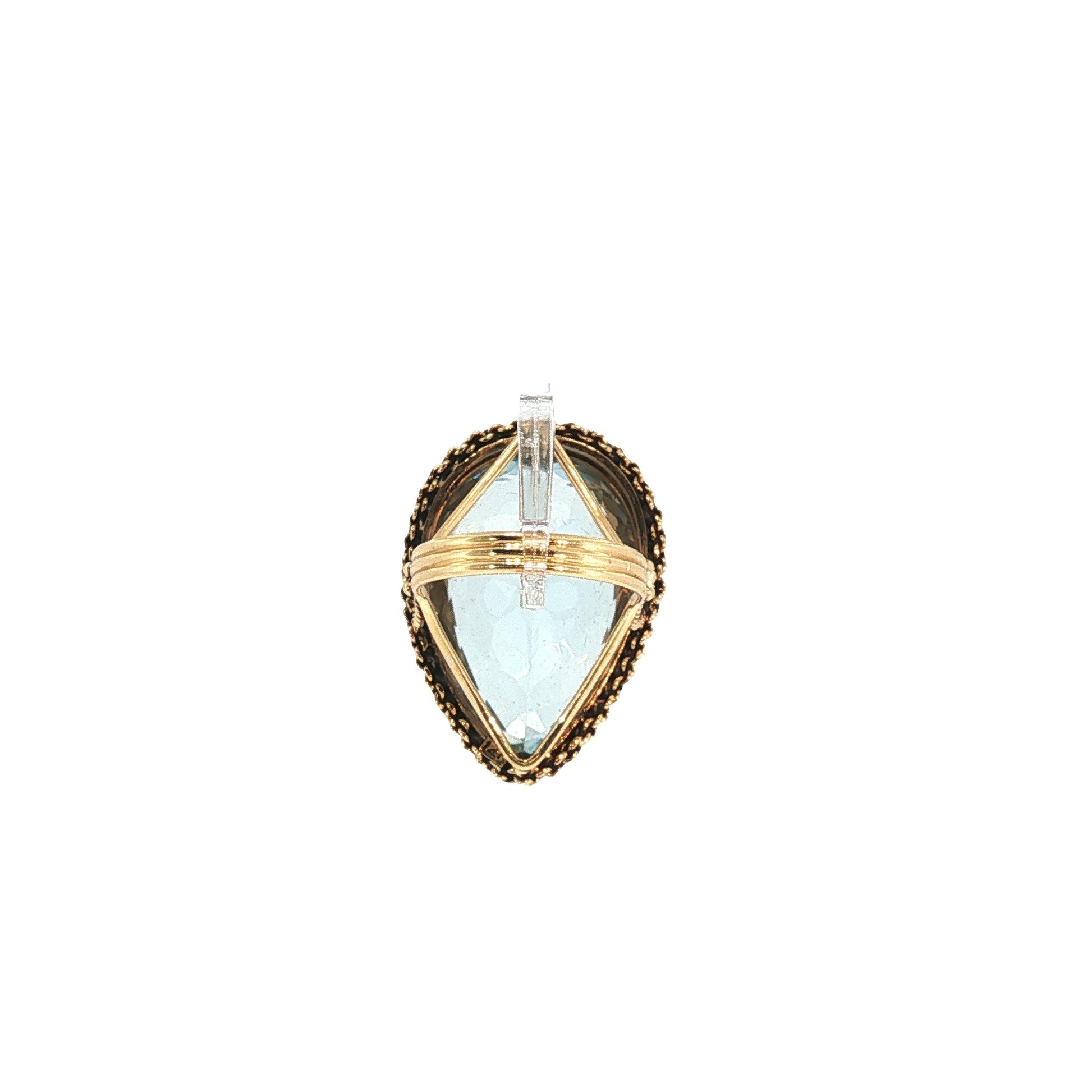 Large 14K Gold Aquamarine Ring