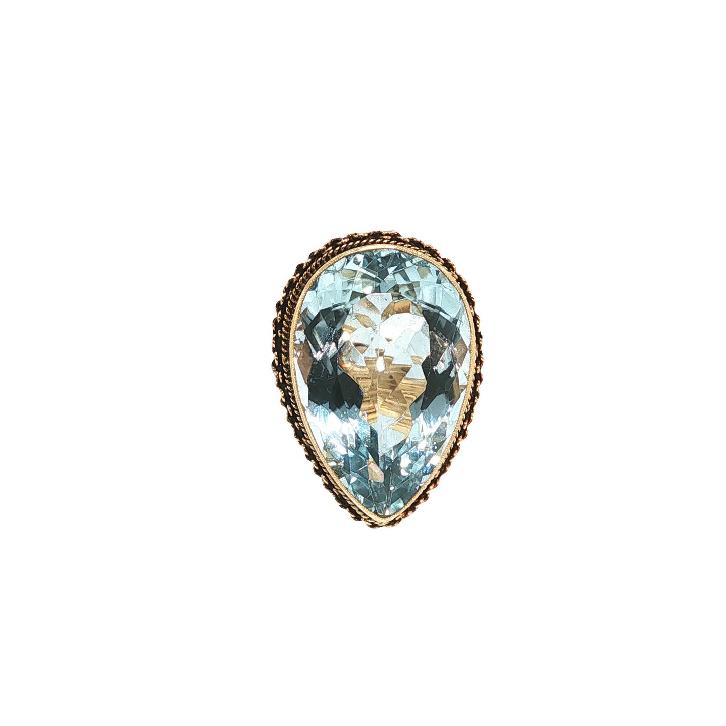 Large 14K Gold Aquamarine Ring