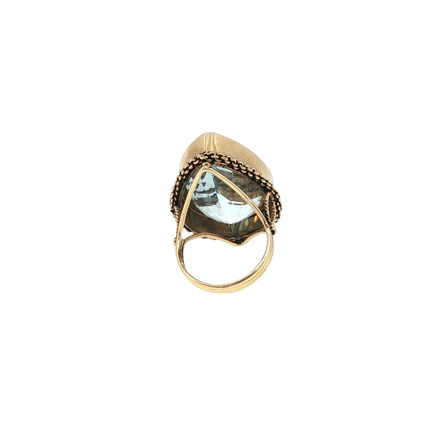 Large 14K Gold Aquamarine Ring