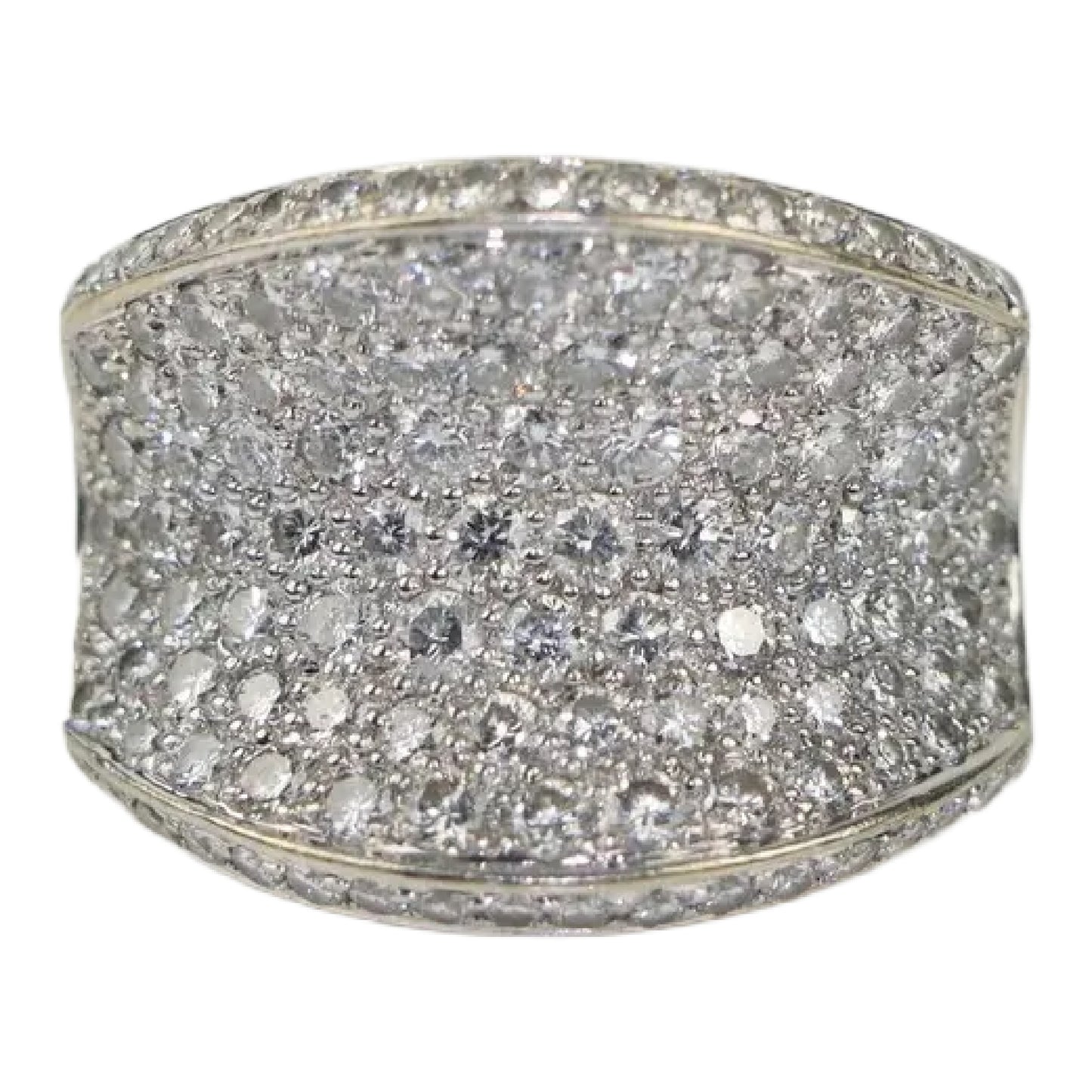 Vintage WCJ 3 Carat Diamond Pave Saddle Ring