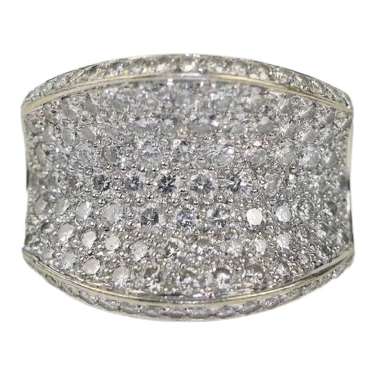 Vintage WCJ 3 Carat Diamond Pave Saddle Ring