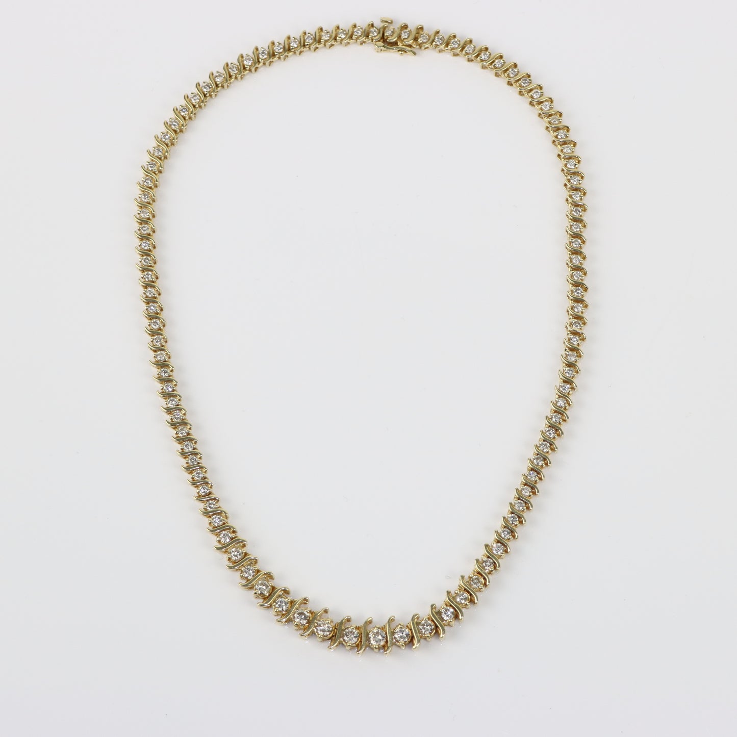 Vintage 8.09 Carat Diamond Riviera Necklace