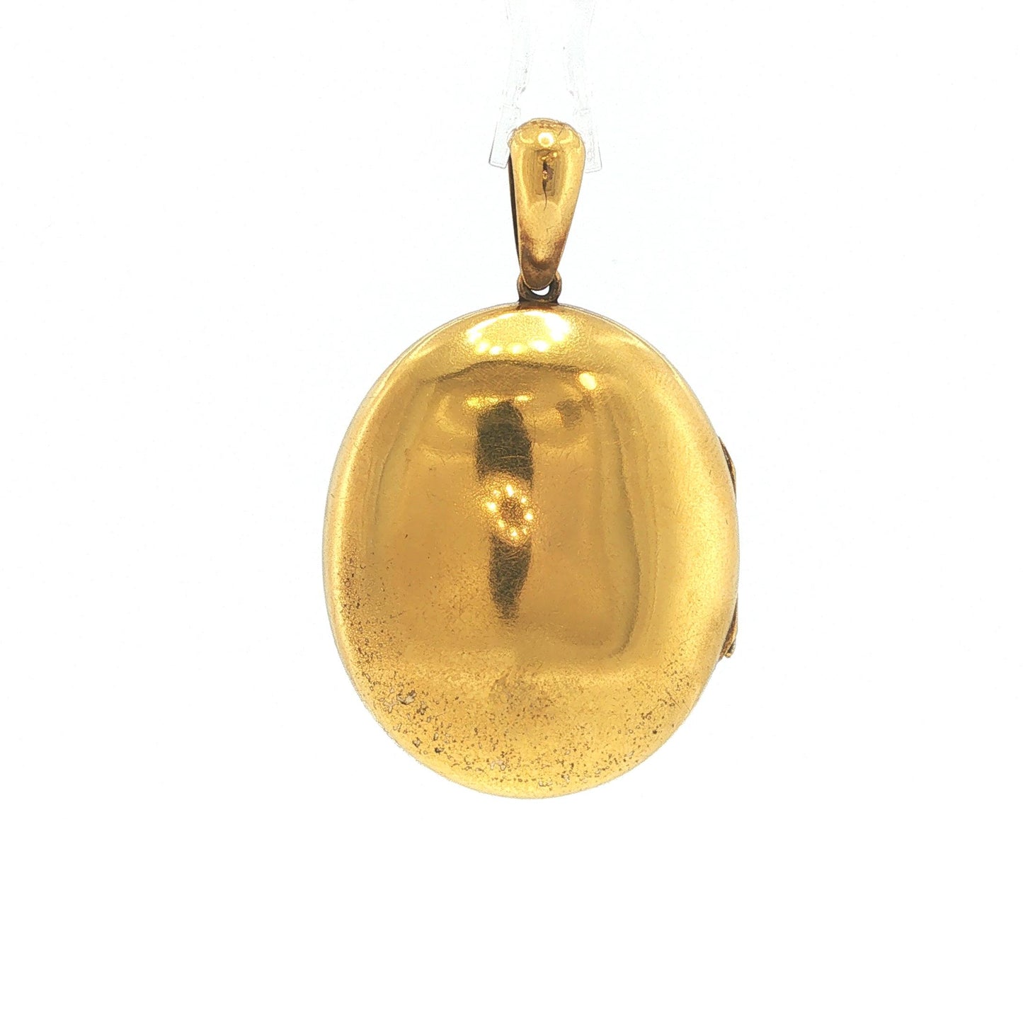 Victorian 14K Gold Seed Pearl & Antique-Cut Red Stone Locket Pendant