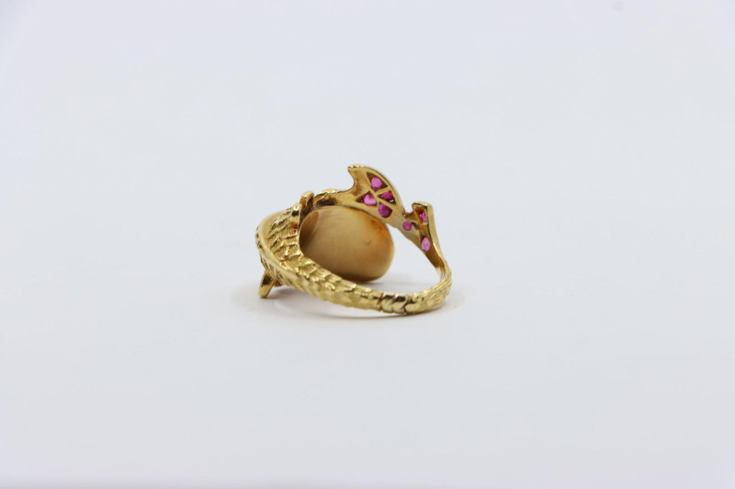 14K Gold Ruby Diamond Fish Ring