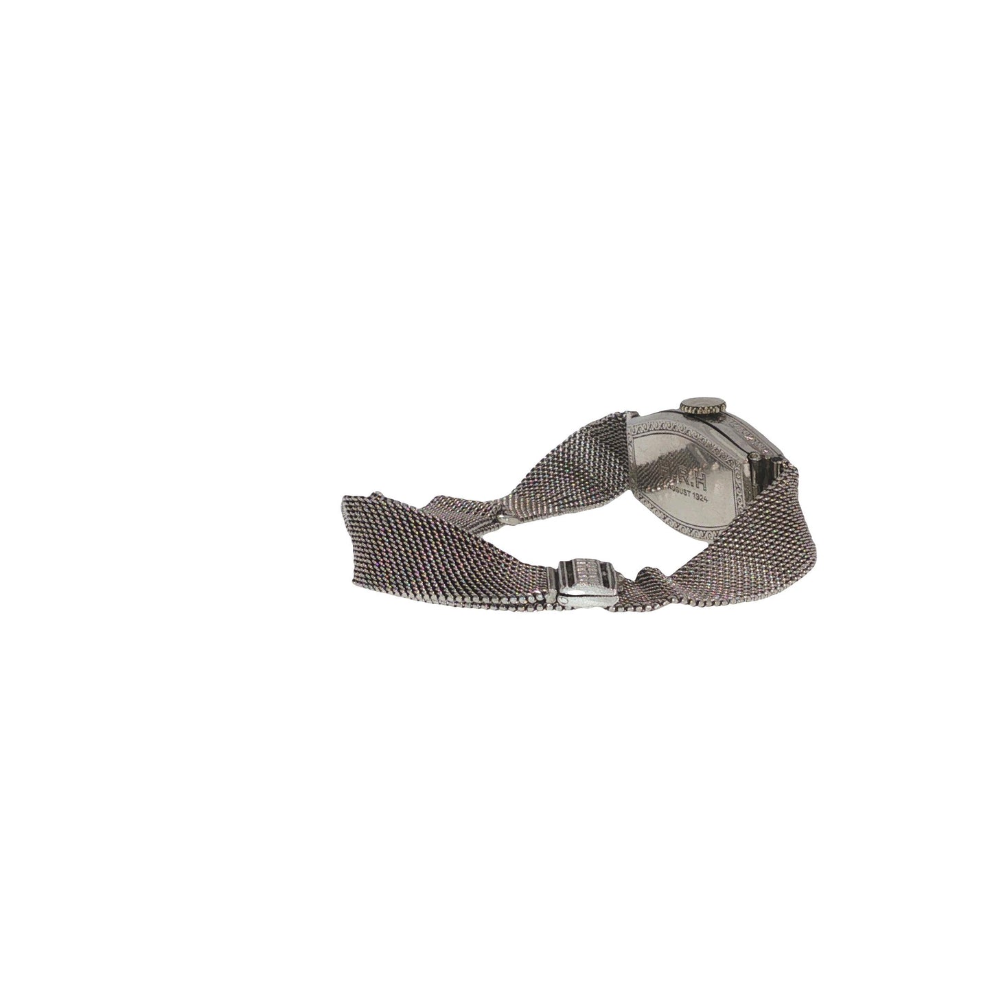 Art Deco Platinum and Diamond Watch Mesh Bracelet