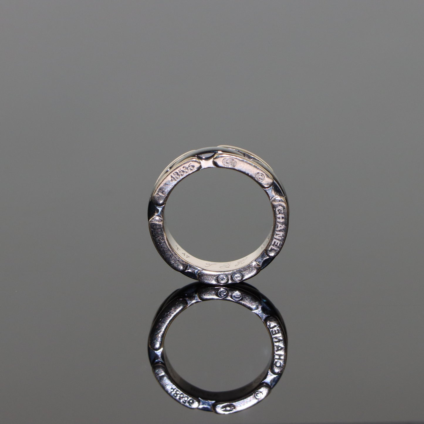 Chanel & Baumer Collaboration 18K White Gold Black Ceramic Ultra Ring