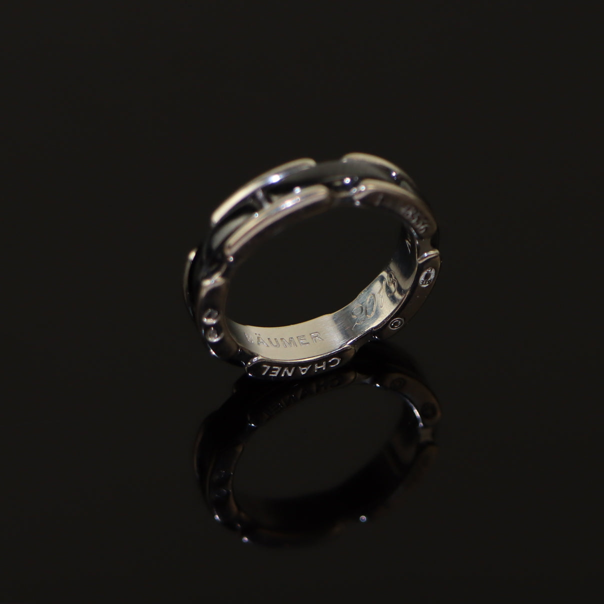 Chanel & Baumer Collaboration 18K White Gold Black Ceramic Ultra Ring