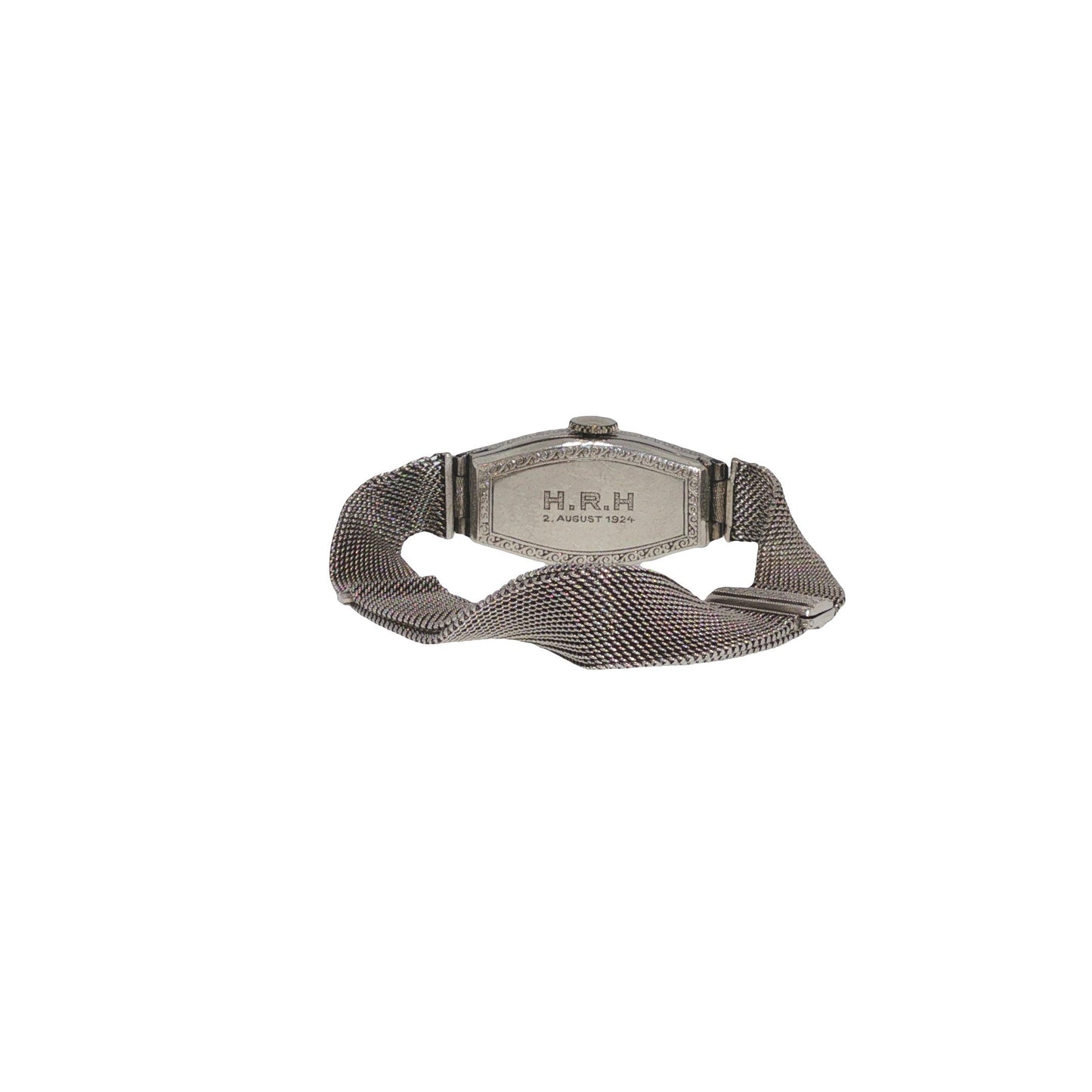 Art Deco Platinum and Diamond Watch Mesh Bracelet