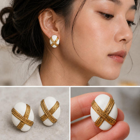 DAVID WEBB 18K GOLD ENAMEL EARRINGS