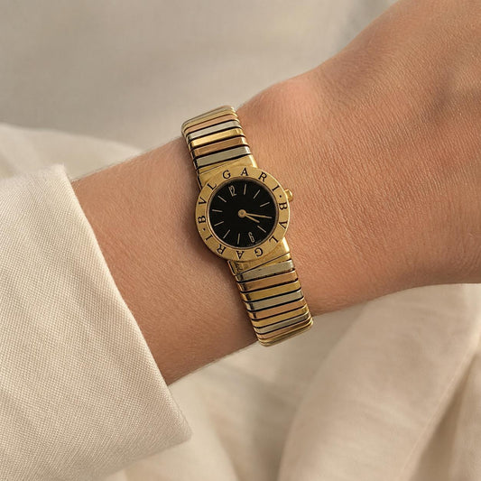 BULGARI 18K TRI-COLOR GOLD TUBOGAS WRISTWATCH
