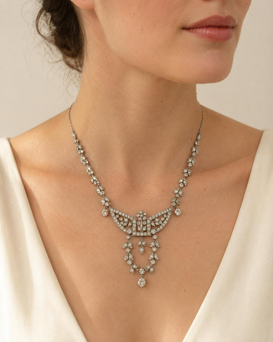 Edward Platinum 18K White Gold Diamond Necklace