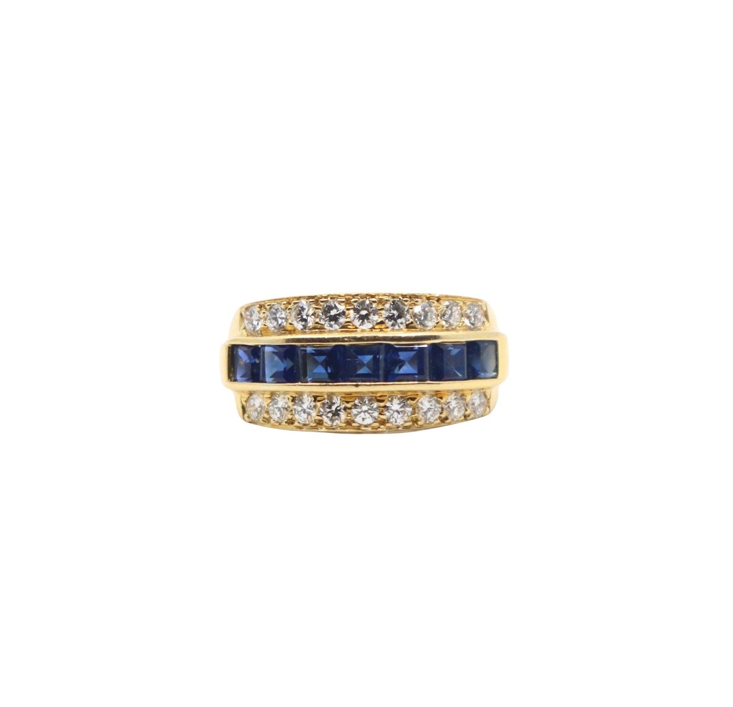 Oscar Heyman 18K Gold Diamond Sapphire Ring