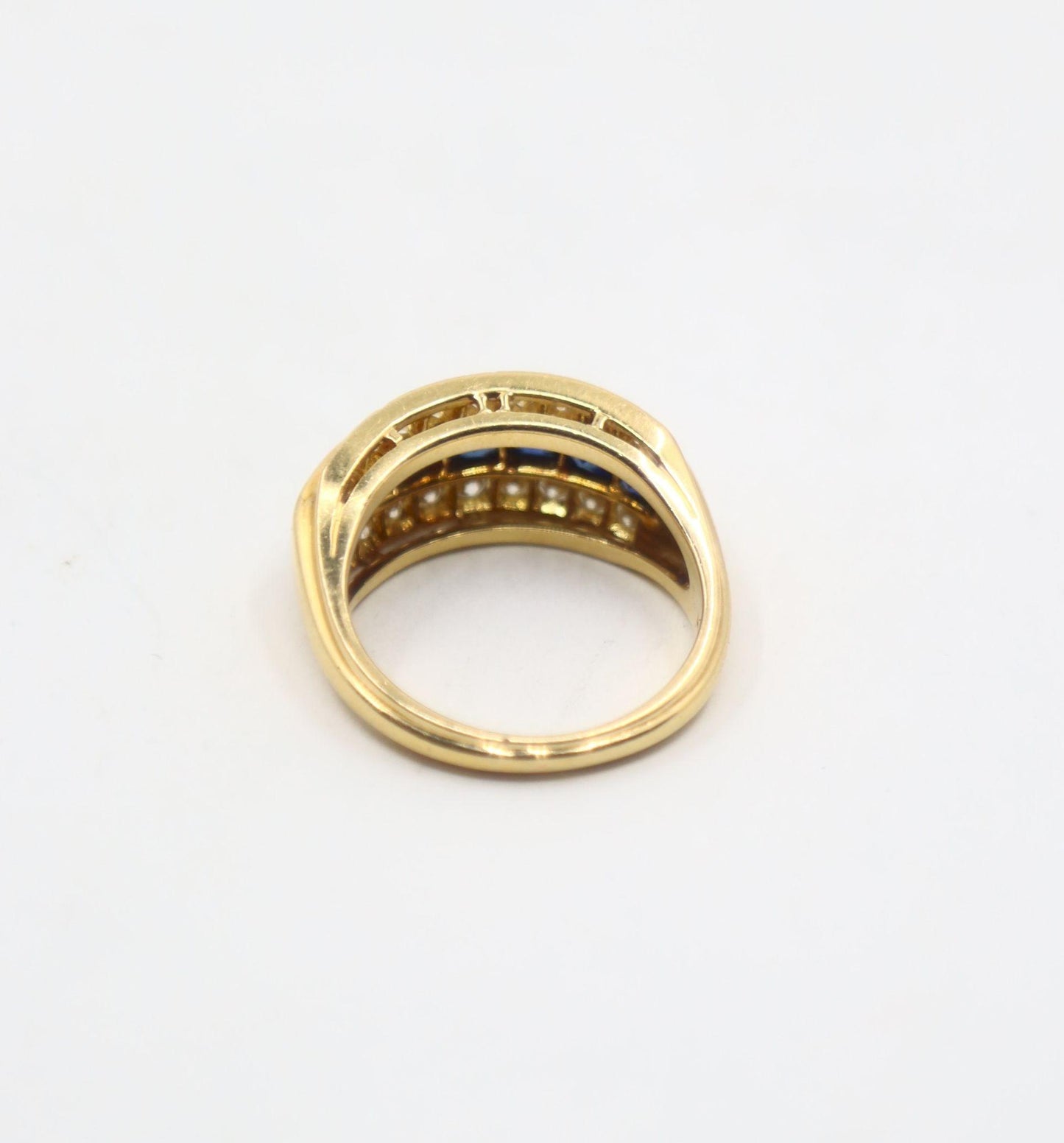 Oscar Heyman 18K Gold Diamond Sapphire Ring