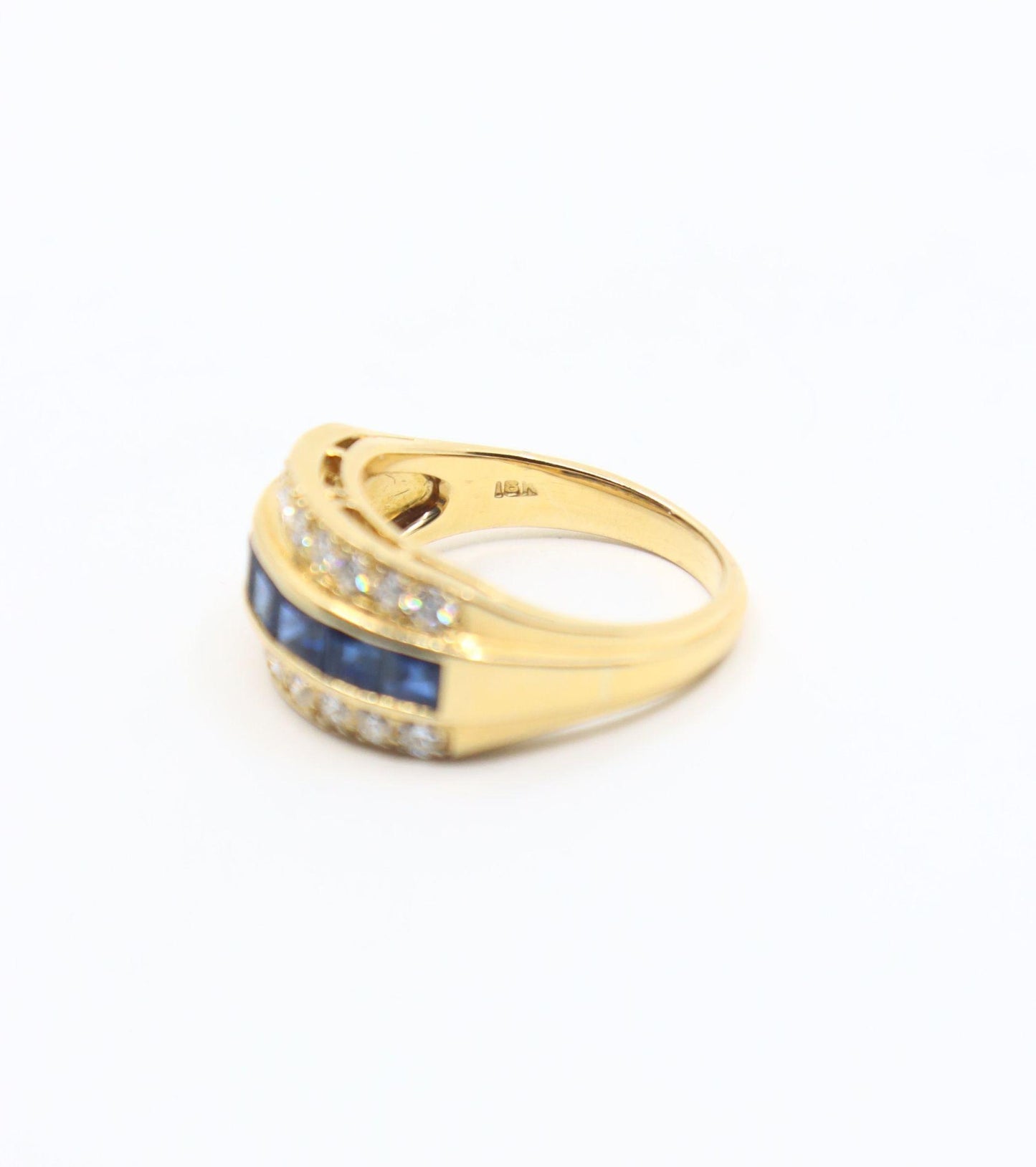 Oscar Heyman 18K Gold Diamond Sapphire Ring