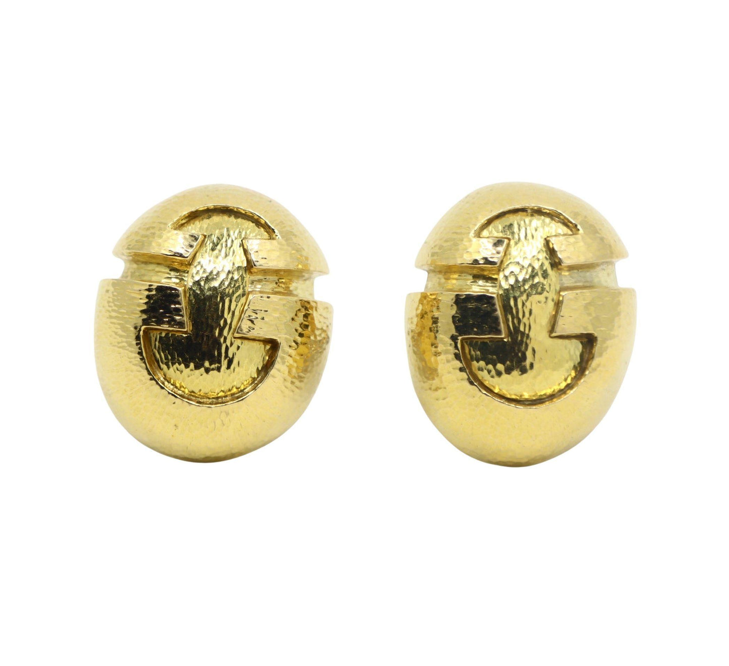 Vintage David Webb 18K Gold Textured Earring