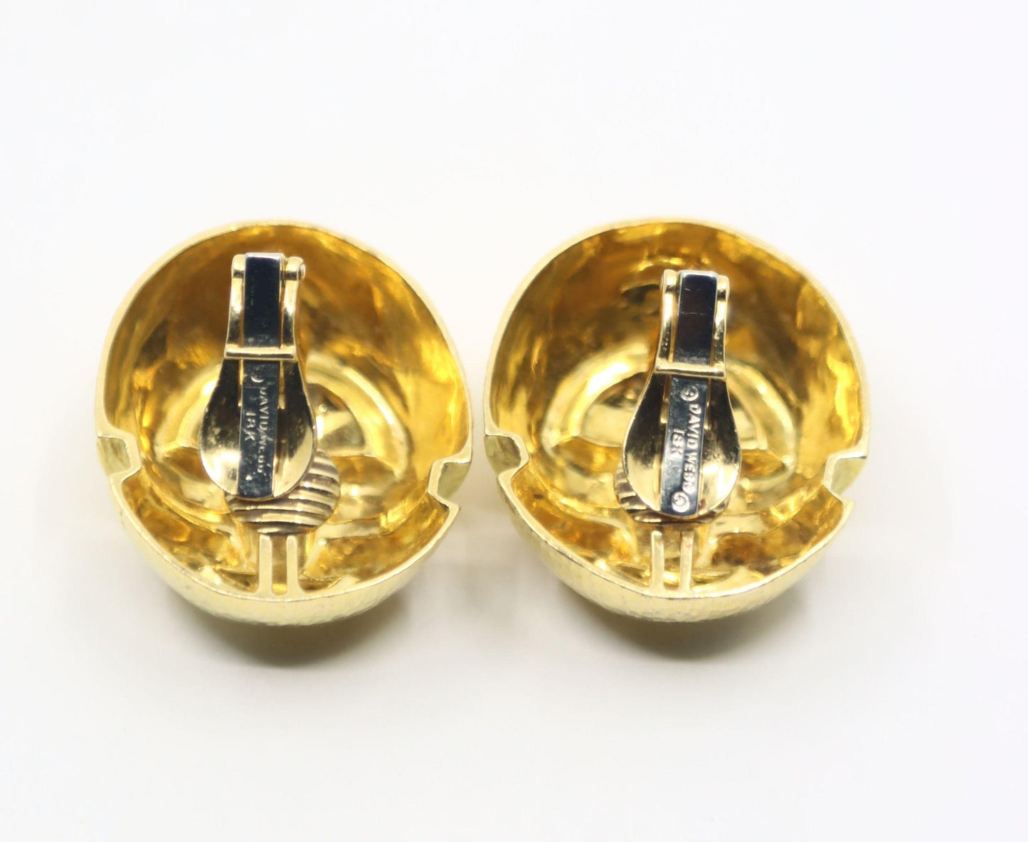 Vintage David Webb 18K Gold Textured Earring