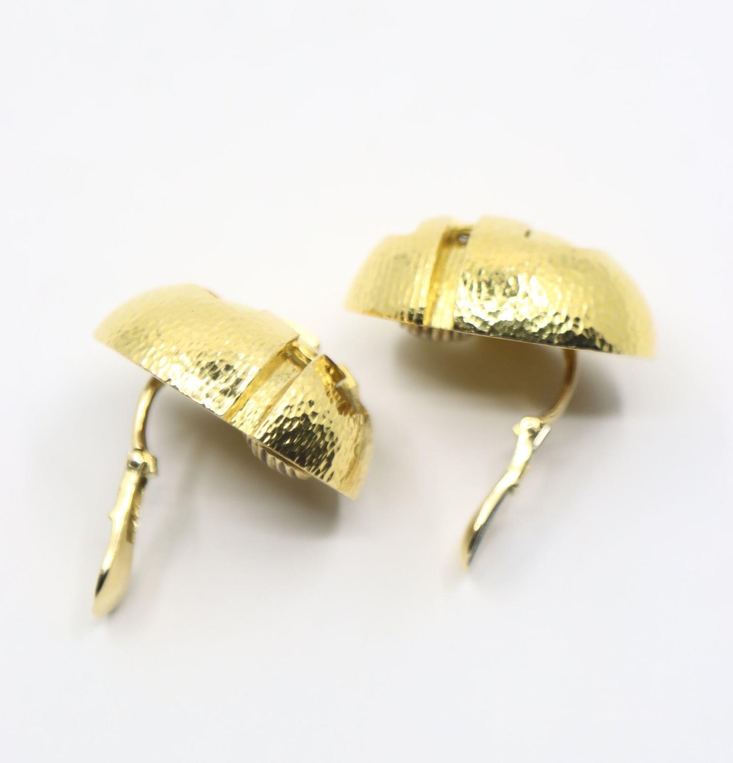 Vintage David Webb 18K Gold Textured Earring