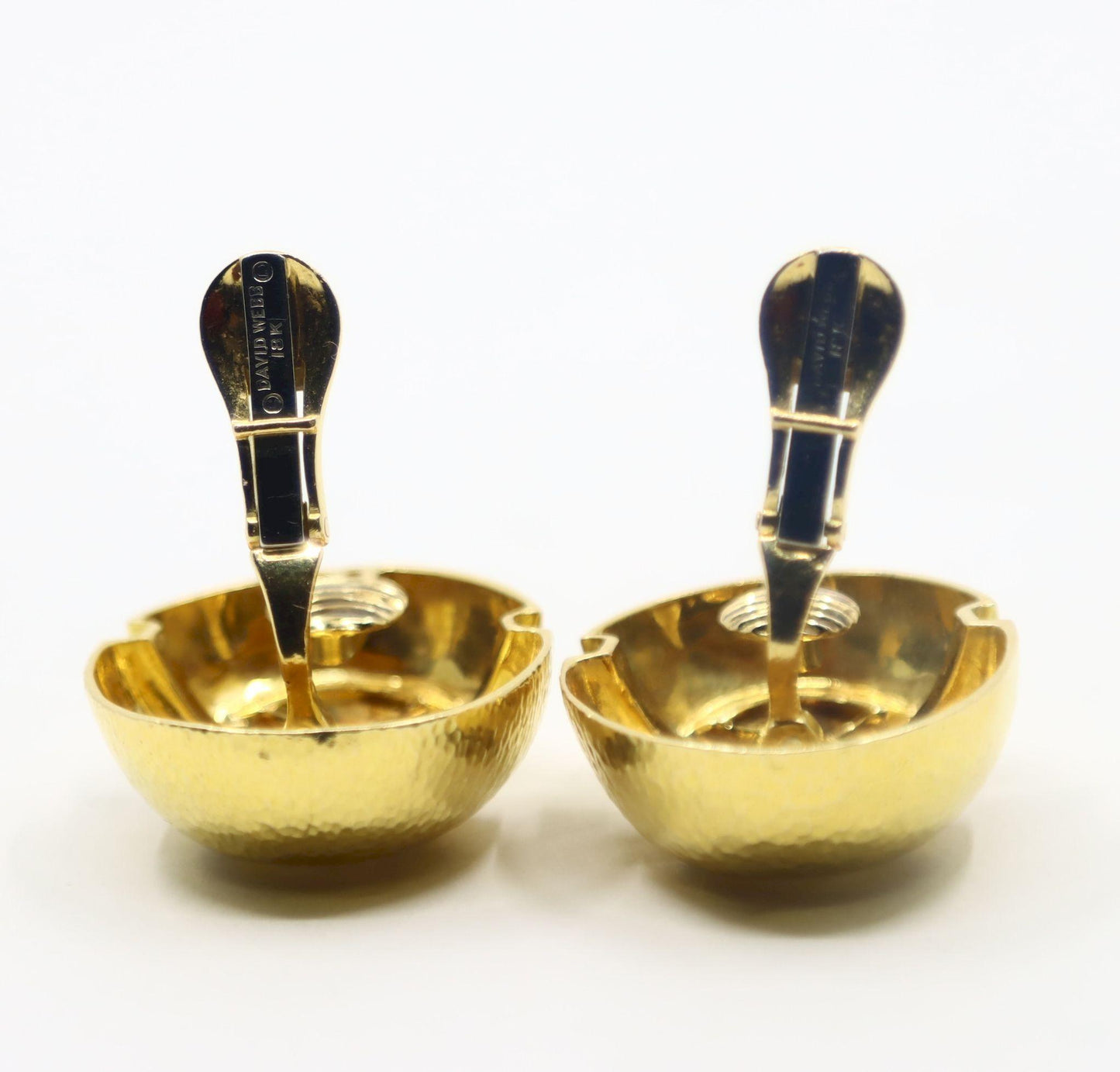 Vintage David Webb 18K Gold Textured Earring