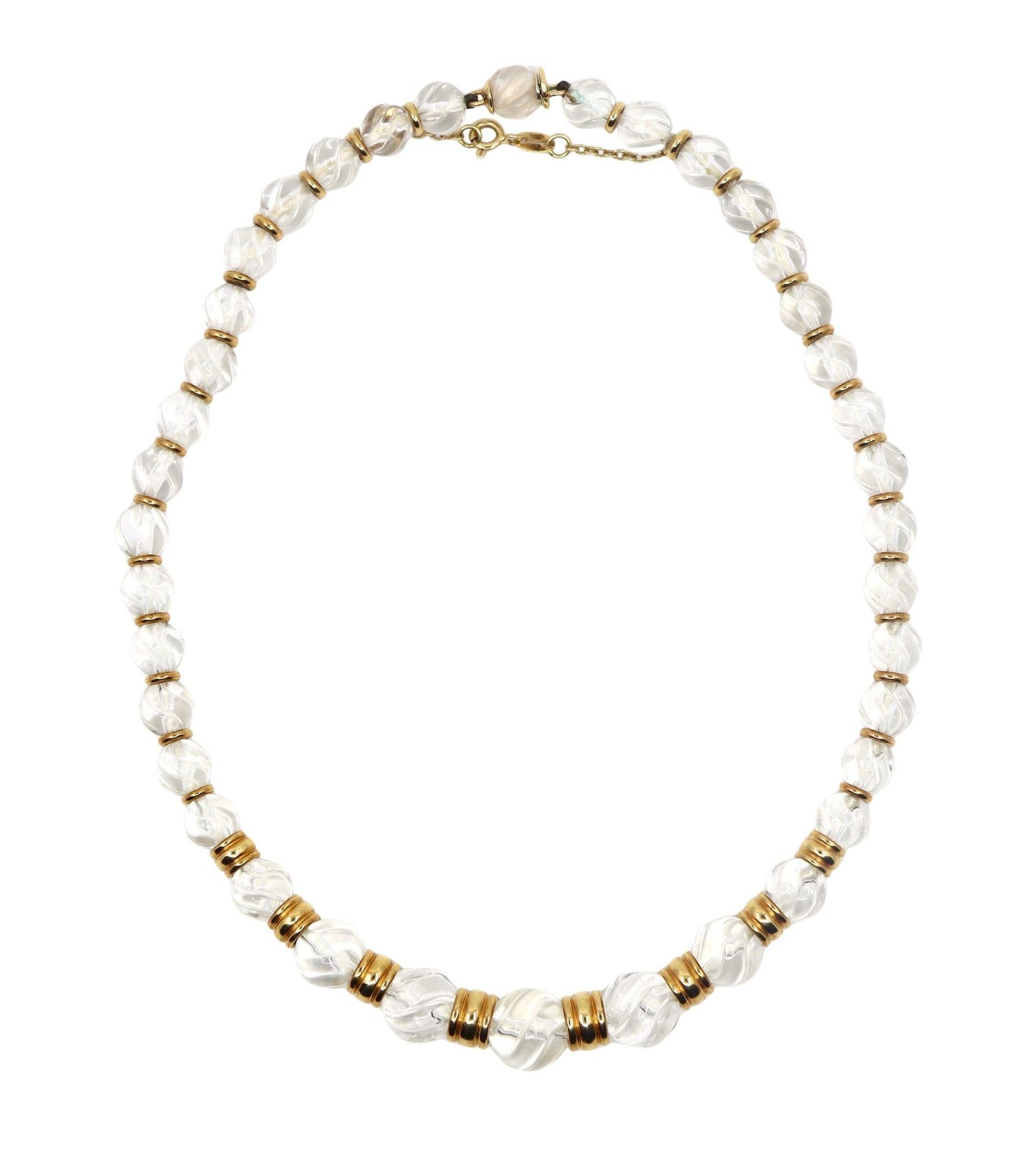 Boucheron 18K Gold Rock Crystal Beads Necklace