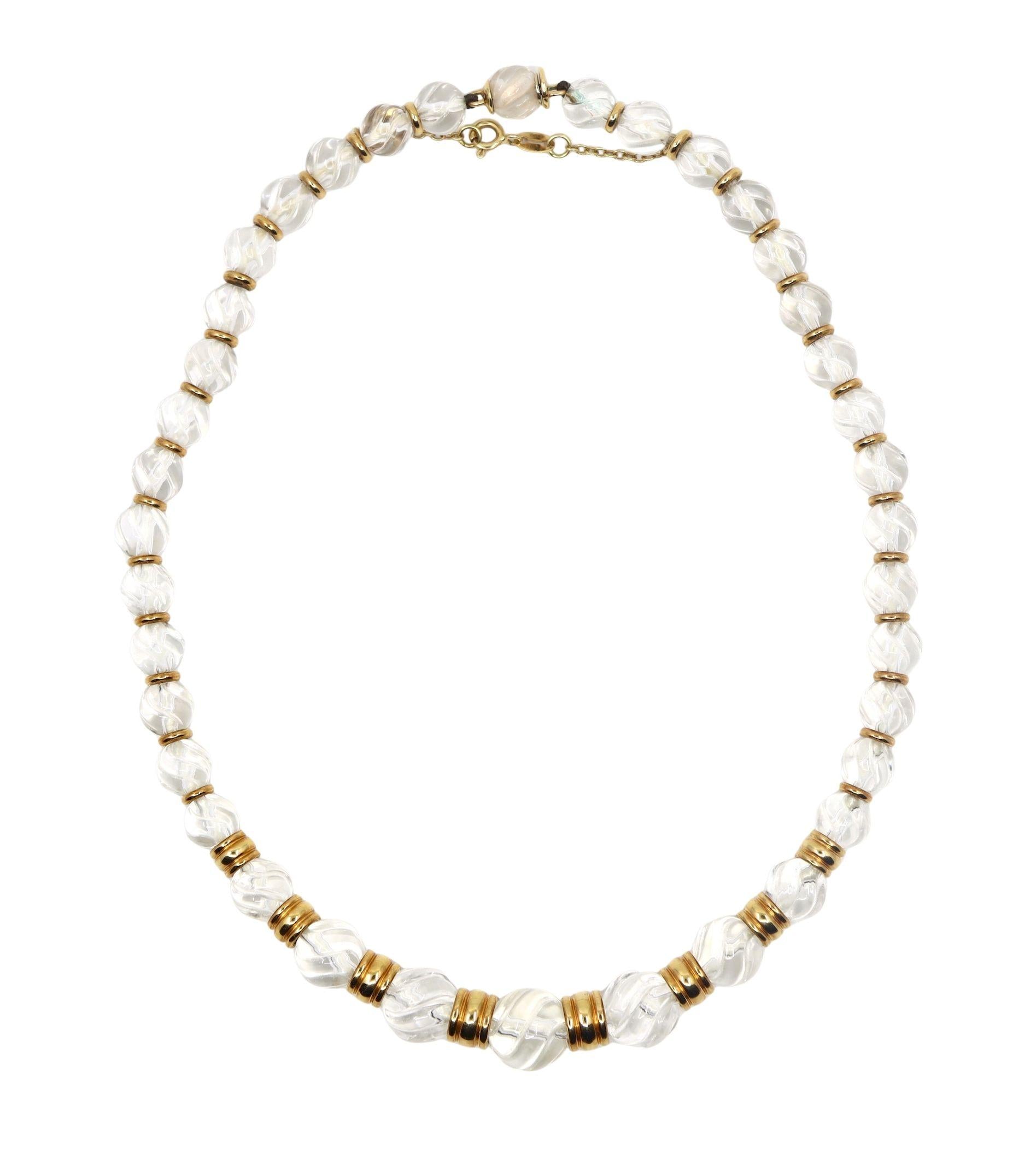 Boucheron 18K Gold Rock Crystal Beads Necklace