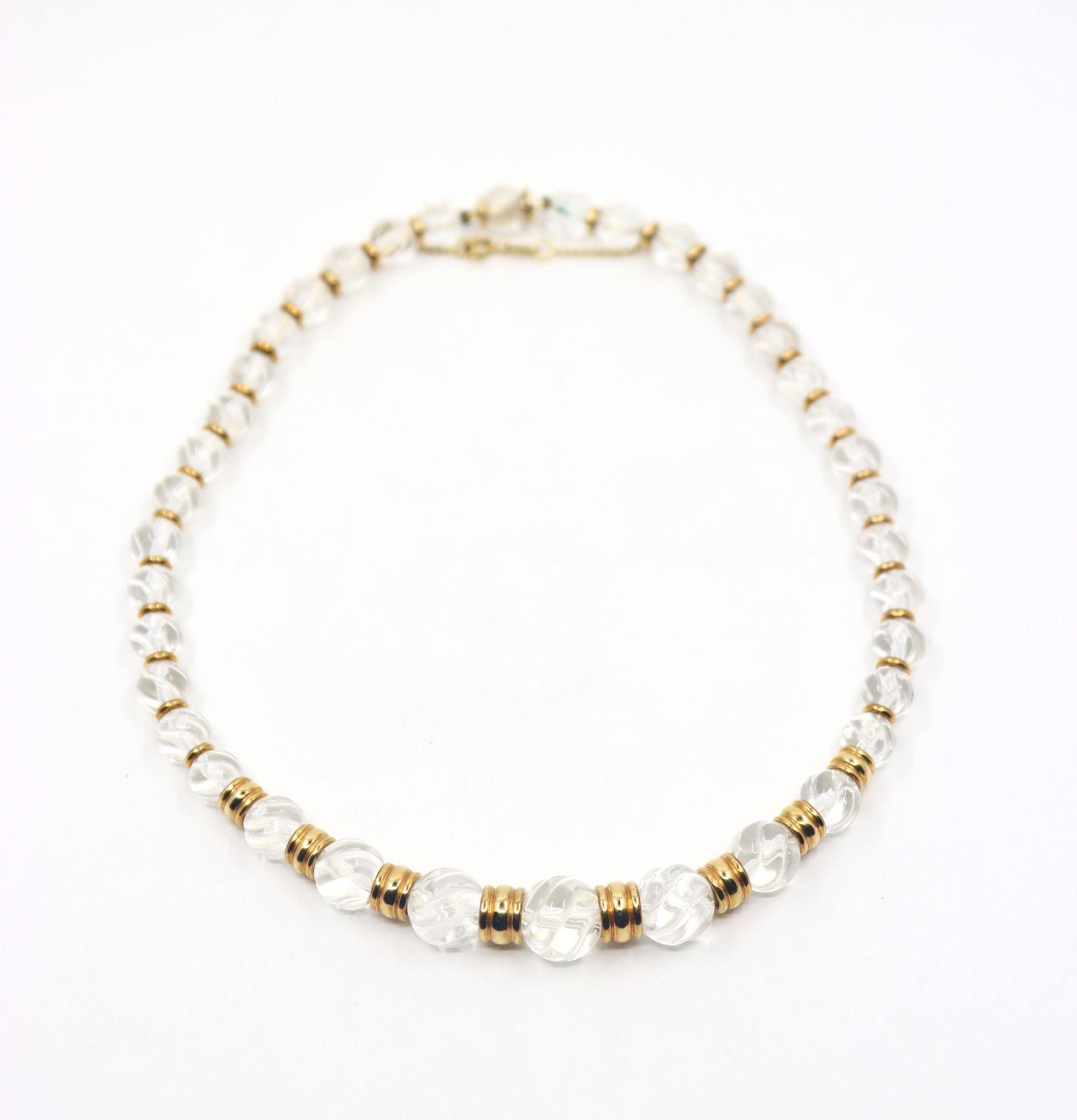 Boucheron 18K Gold Rock Crystal Beads Necklace