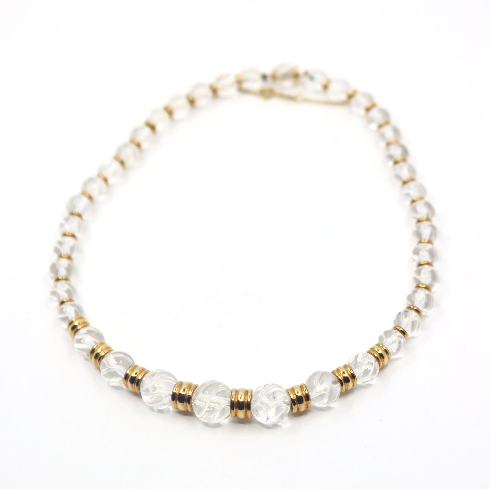 Boucheron 18K Gold Rock Crystal Beads Necklace