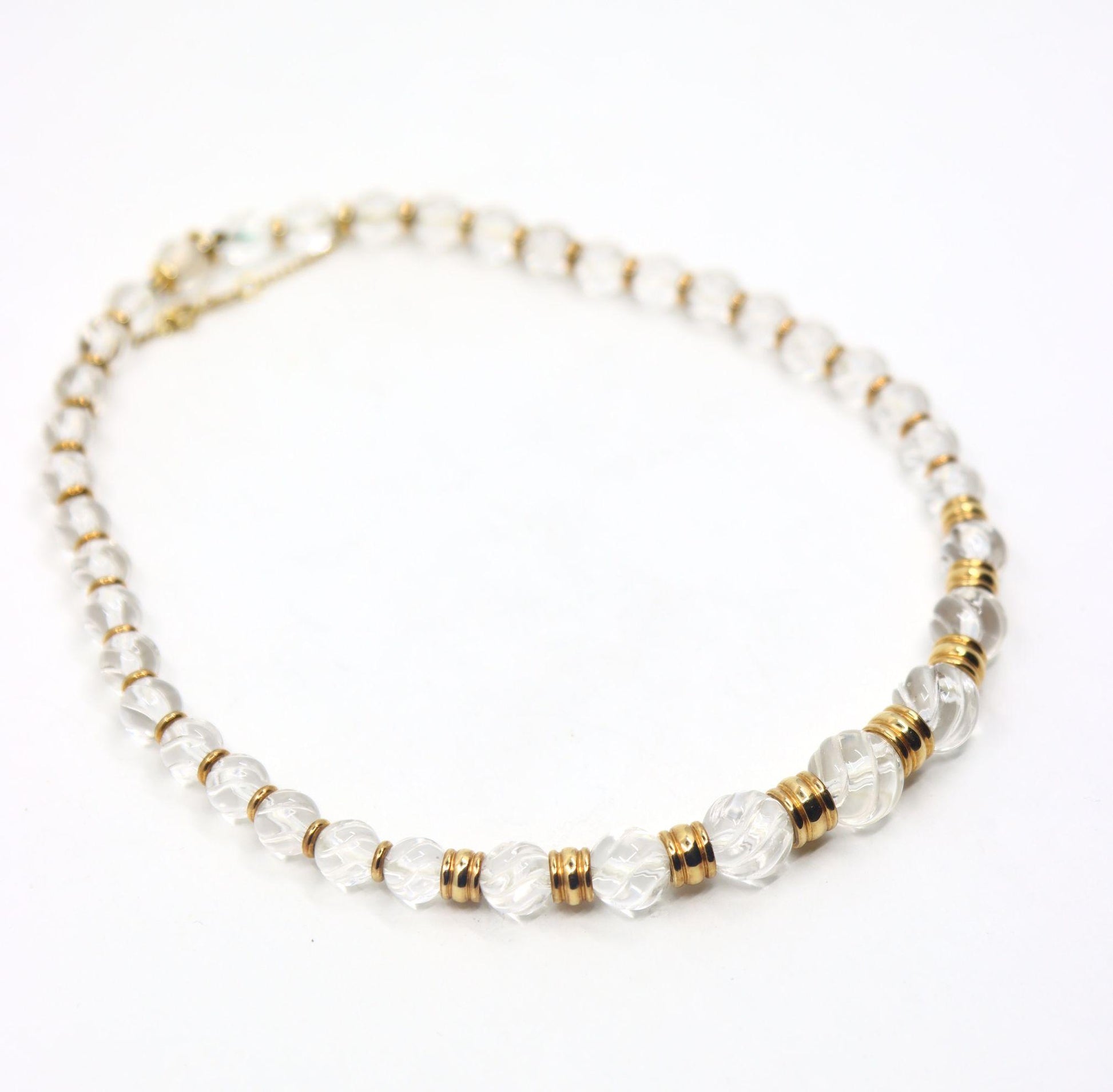 Boucheron 18K Gold Rock Crystal Beads Necklace