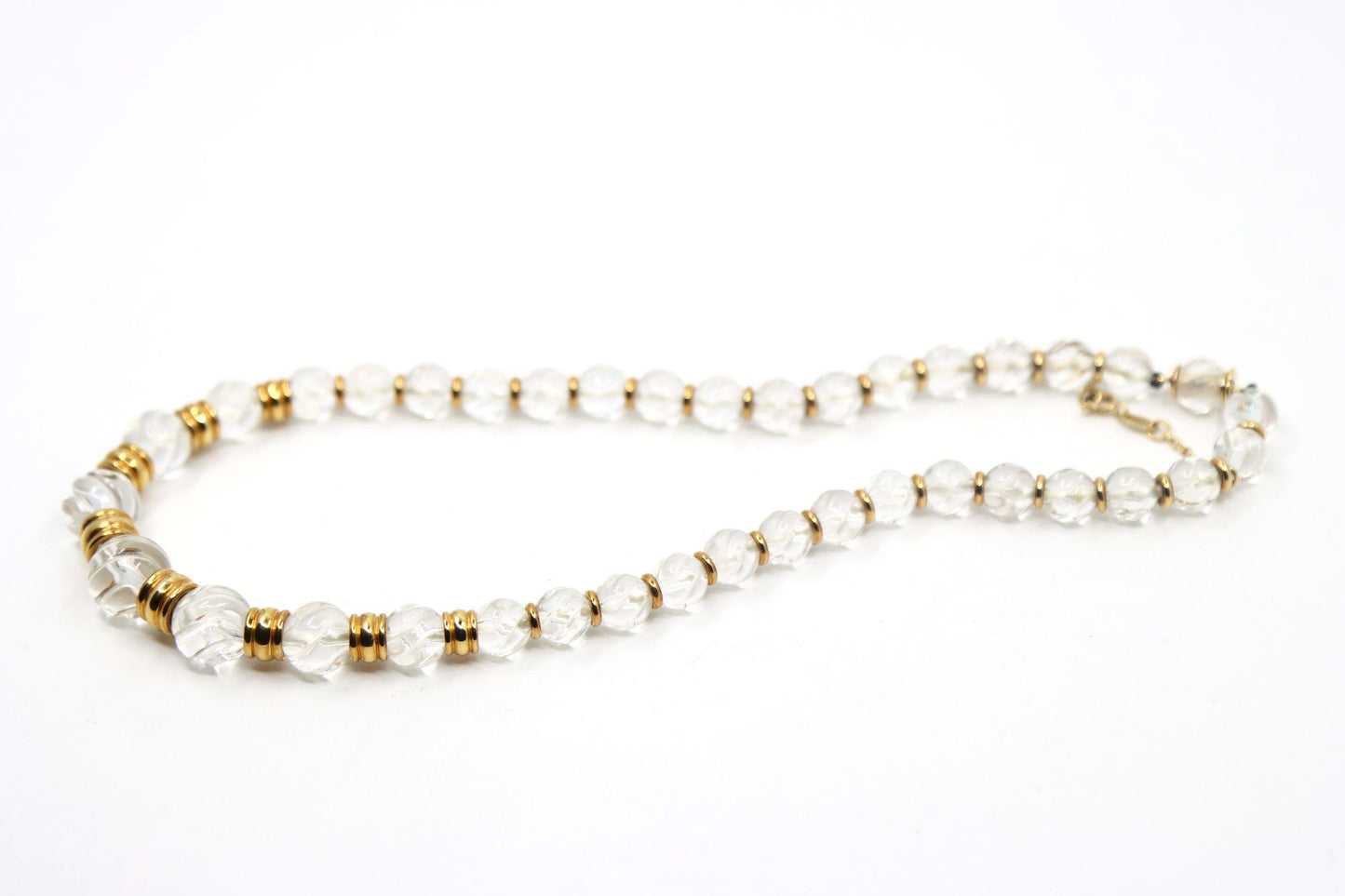 Boucheron 18K Gold Rock Crystal Beads Necklace