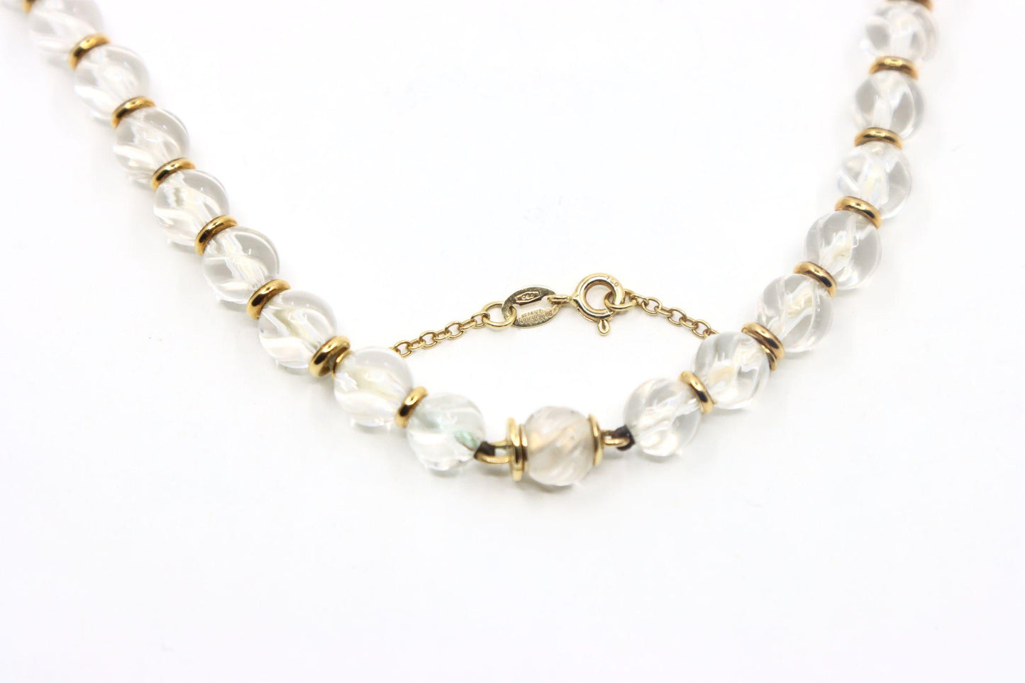 Boucheron 18K Gold Rock Crystal Beads Necklace