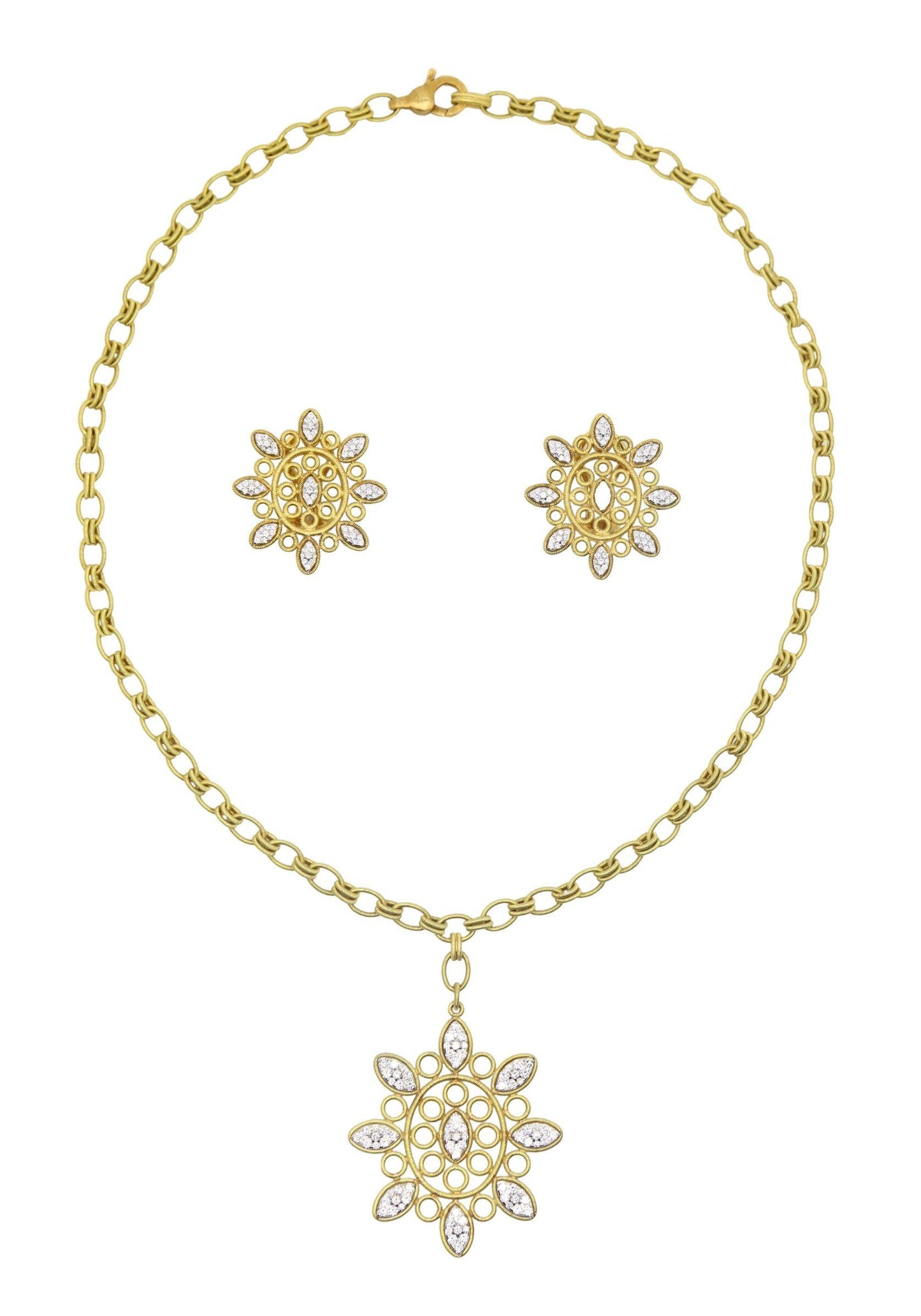 Buccellati 18K  Gold Olympia Necklace & Earring Set