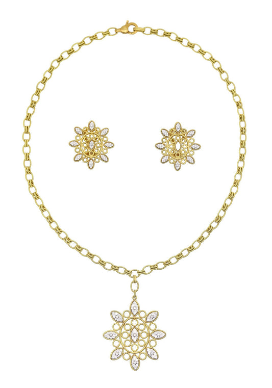 Buccellati 18K  Gold Olympia Necklace & Earring Set