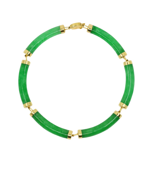 Vintage 14K Gold Jadeite Bracelet