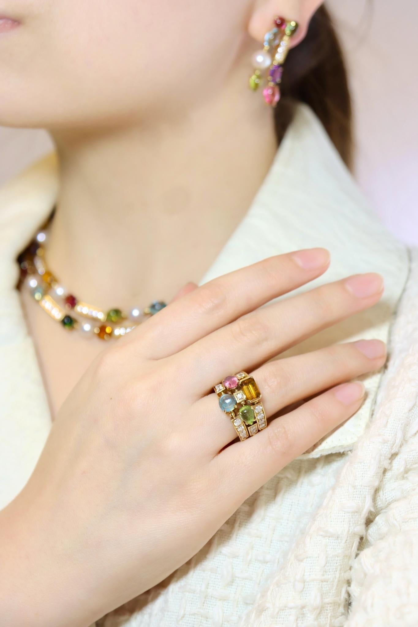 Bulgari Allegra Diamond & Multi-Gemstone Ring