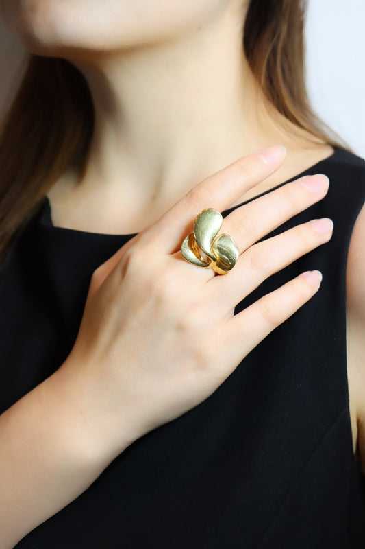 Alain Duclos 18K Gold Designer Asymmetric Ring