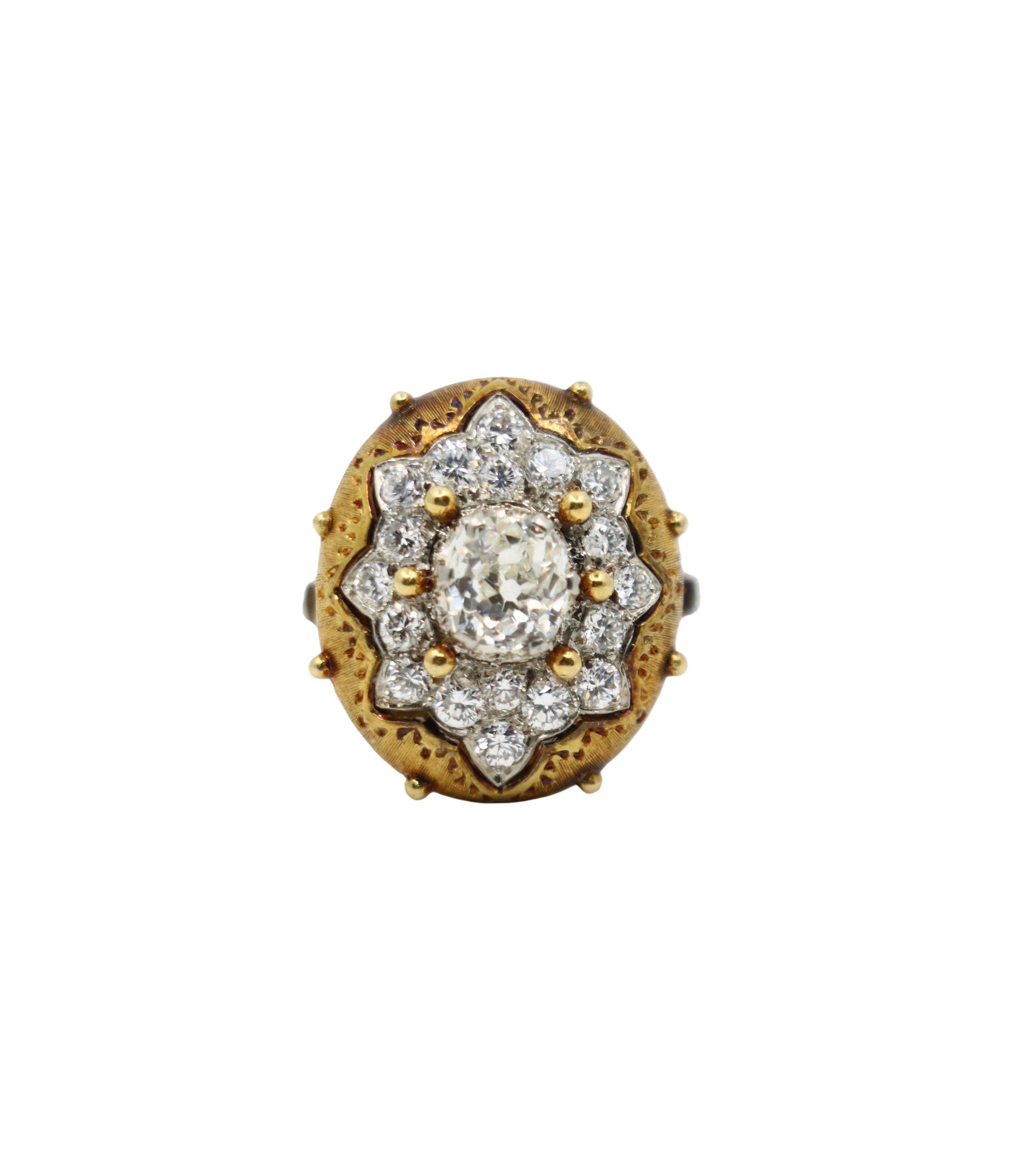 Antique Buccellati 18K Gold Diamond Ring