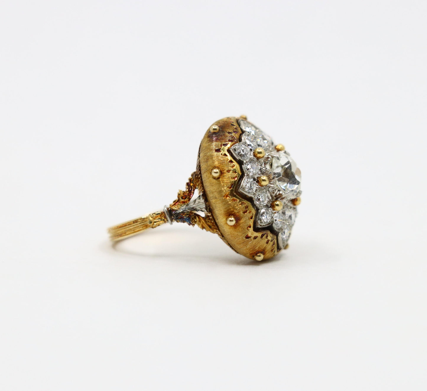 Antique Buccellati 18K Gold Diamond Ring