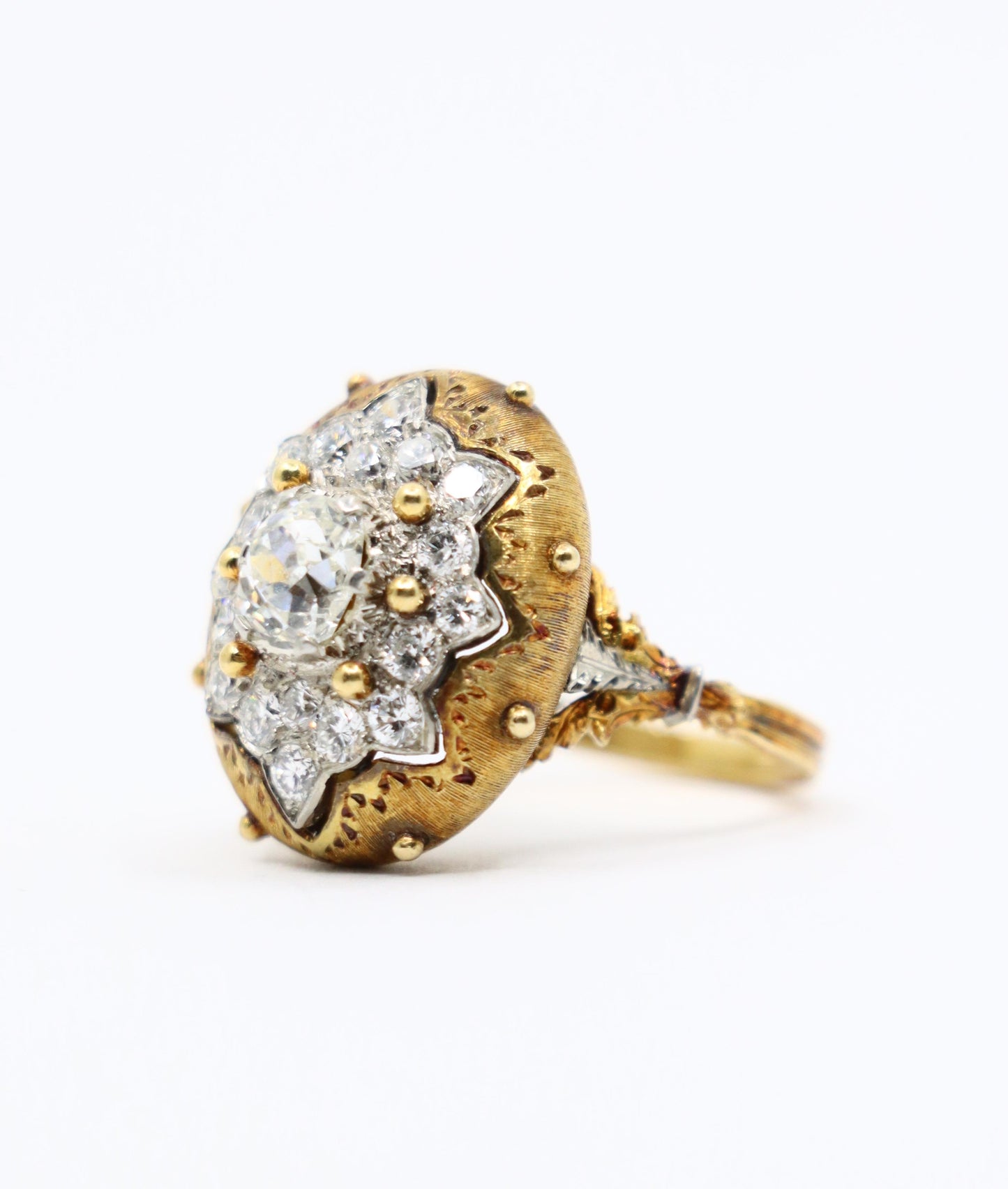 Antique Buccellati 18K Gold Diamond Ring