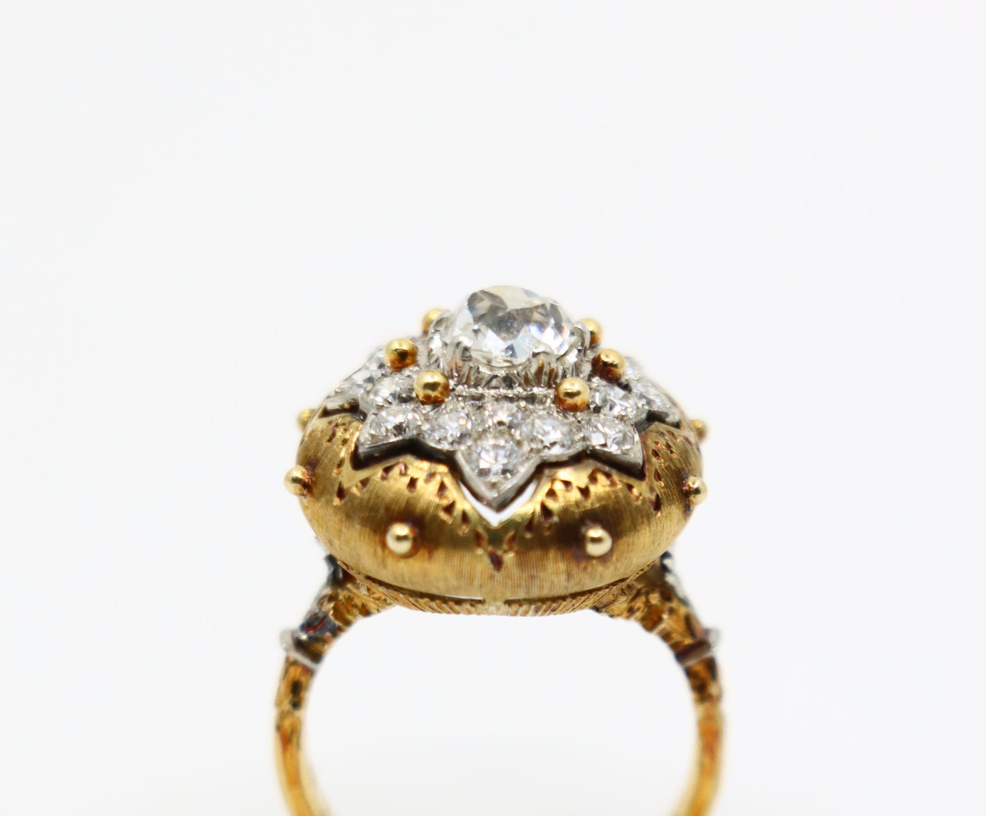 Antique Buccellati 18K Gold Diamond Ring