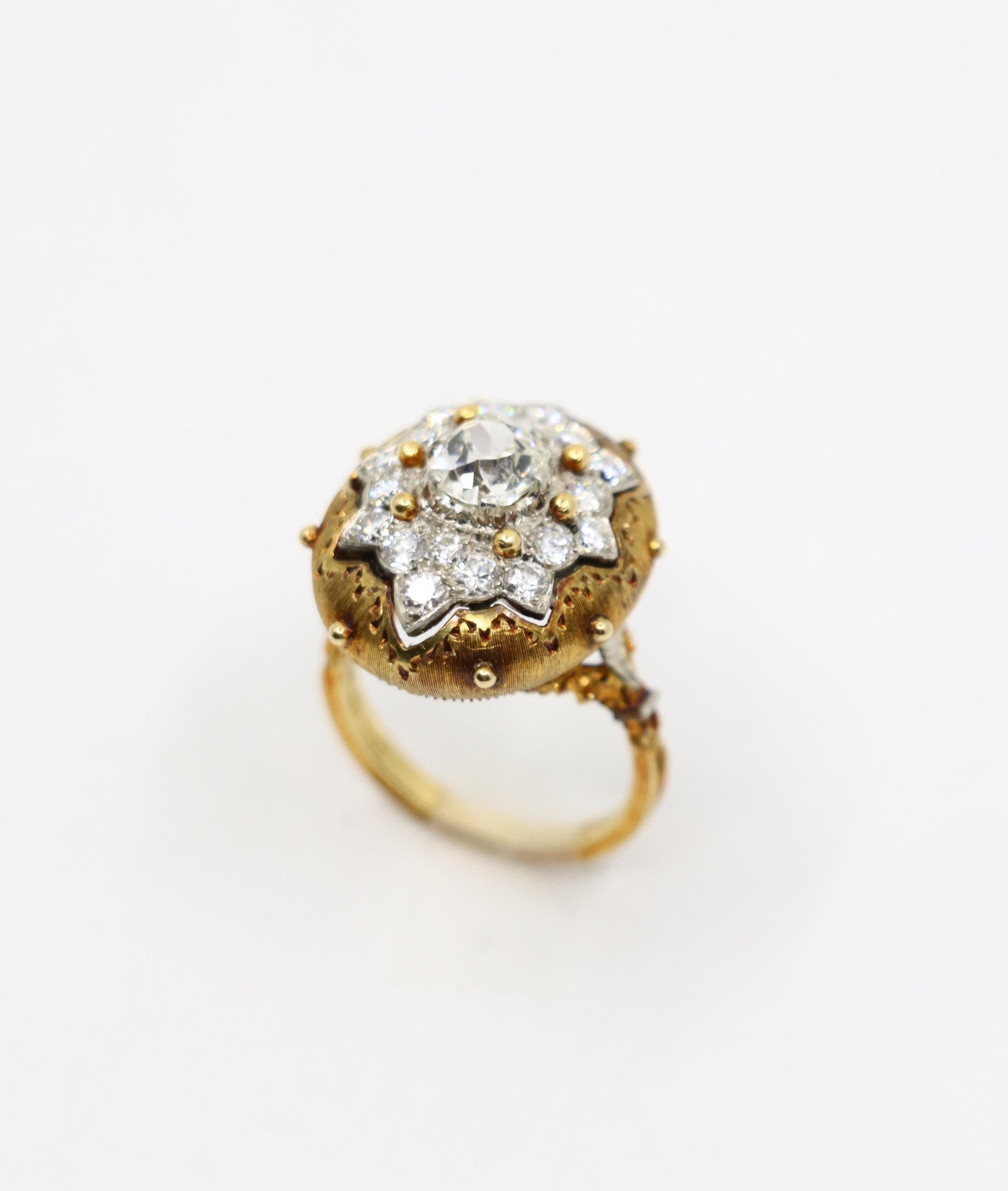 Antique Buccellati 18K Gold Diamond Ring