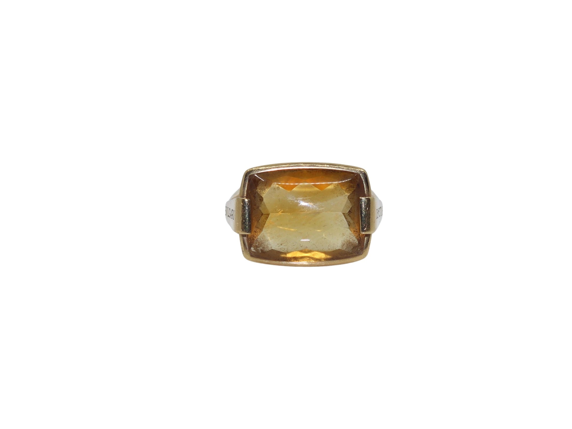 Vintage Bvlgari 18K Gold Citrine Metropolis Ring