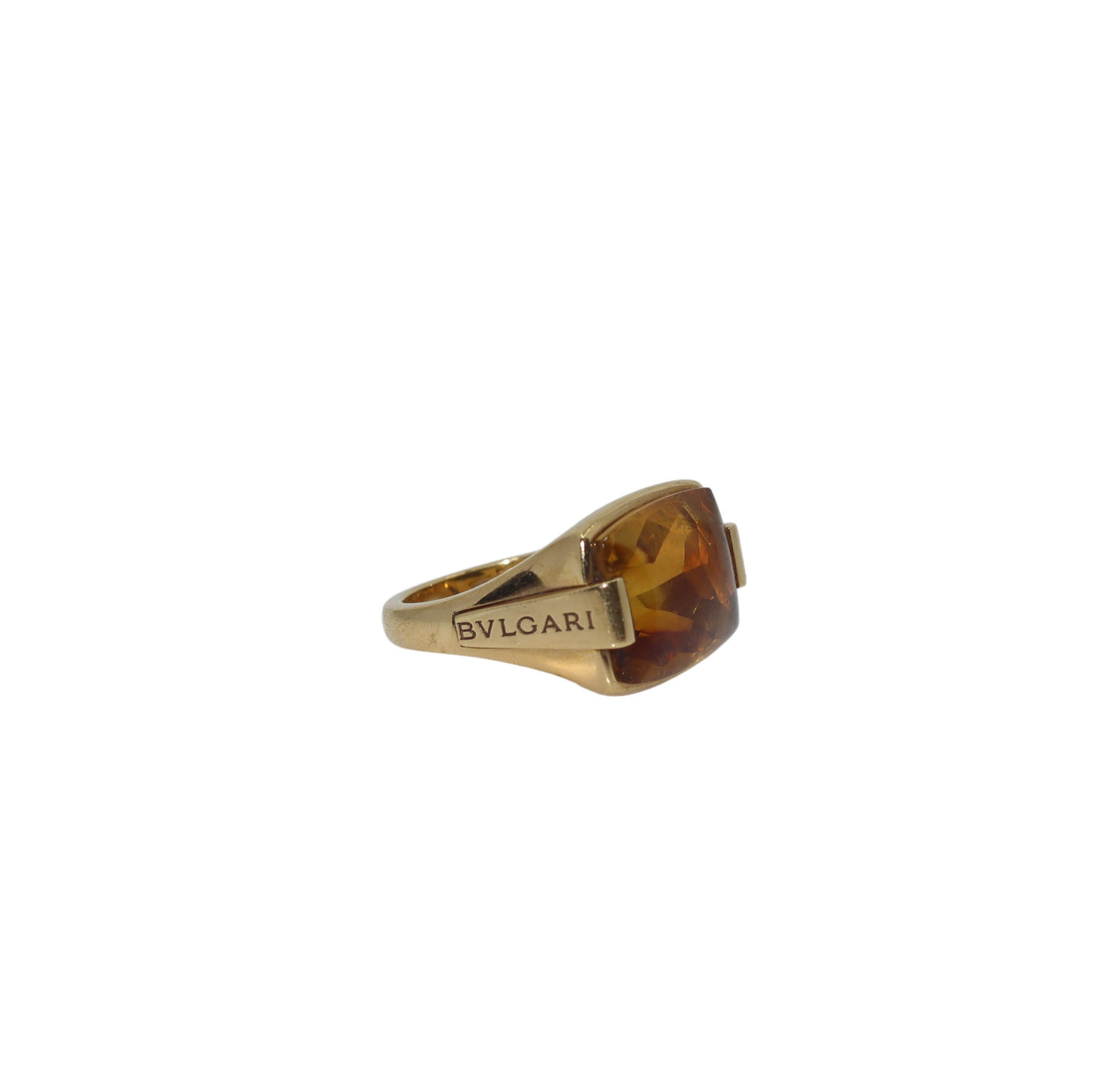 Vintage Bvlgari 18K Gold Citrine Metropolis Ring