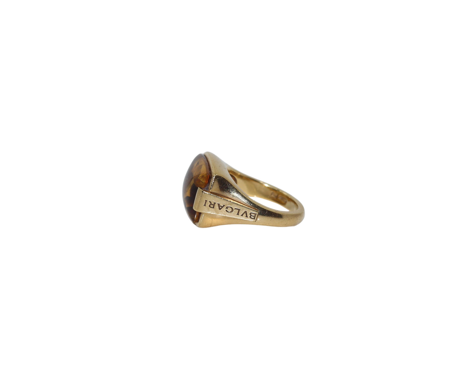Vintage Bvlgari 18K Gold Citrine Metropolis Ring