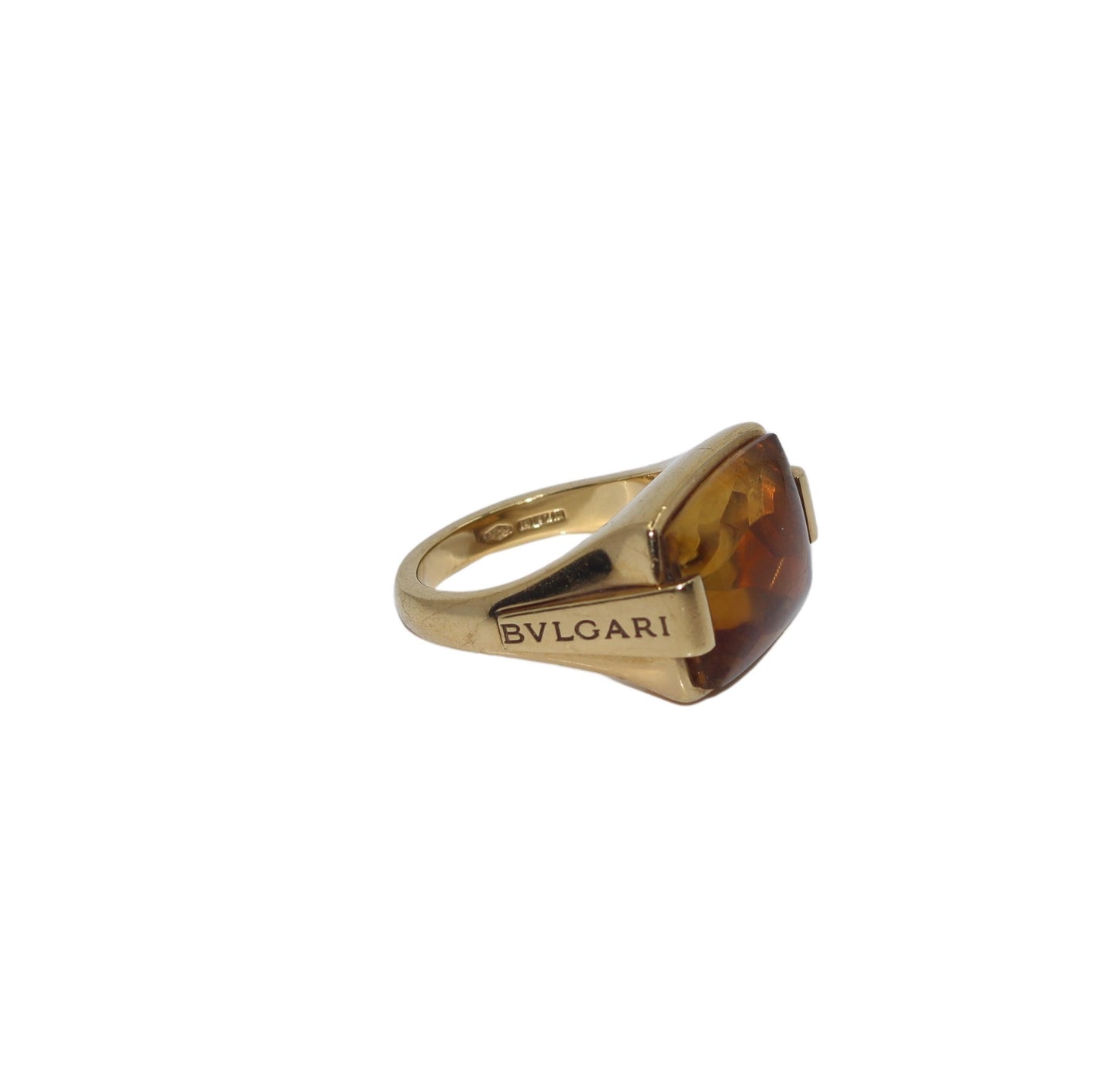 Vintage Bvlgari 18K Gold Citrine Metropolis Ring