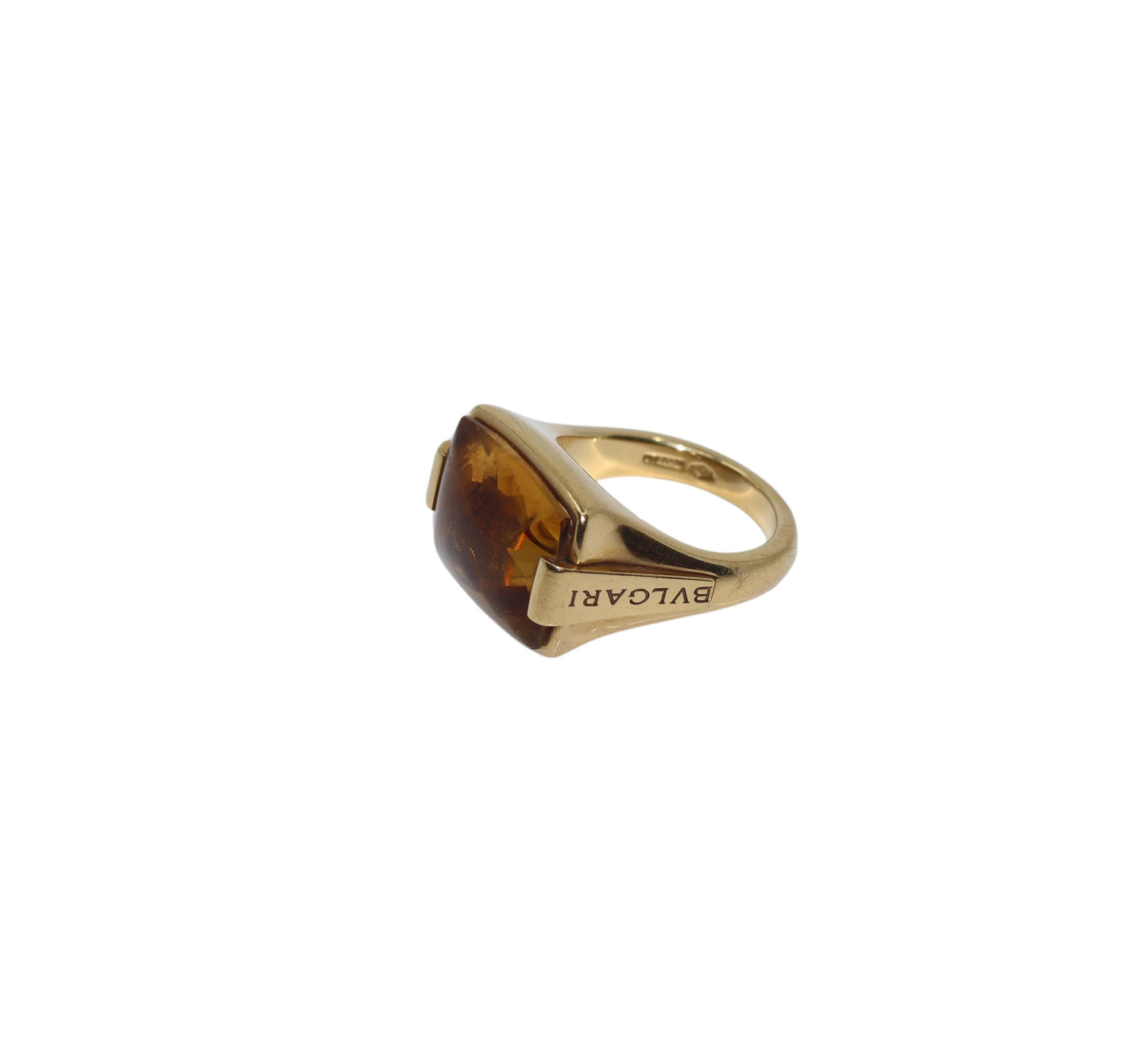 Vintage Bvlgari 18K Gold Citrine Metropolis Ring