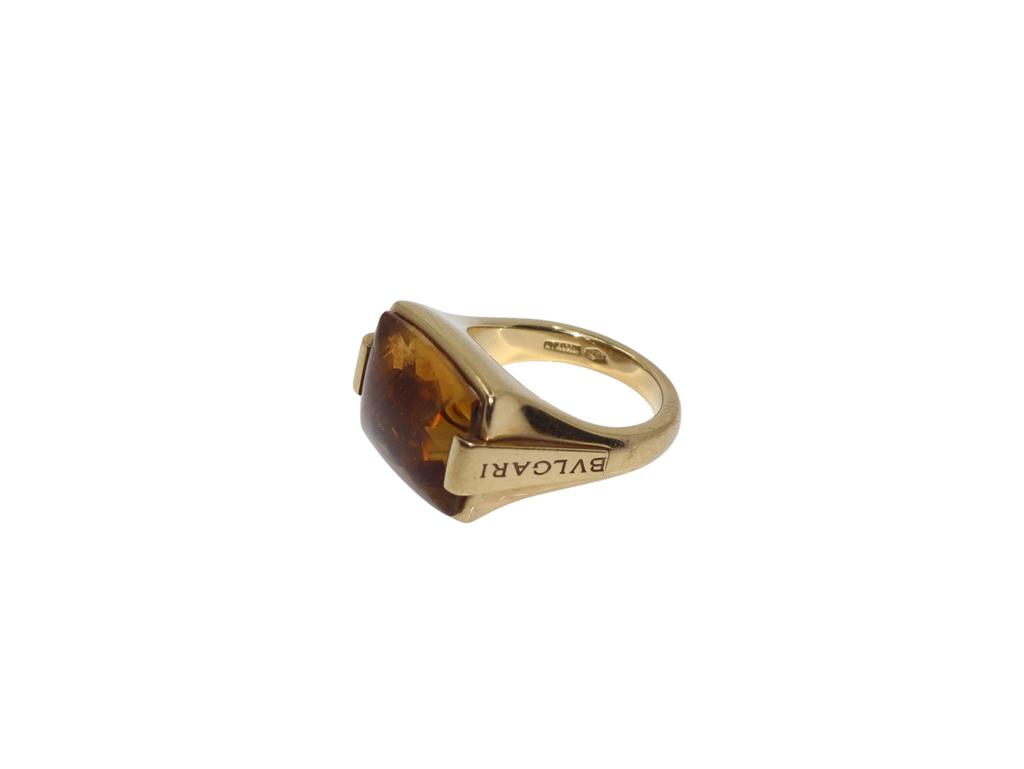 Vintage Bvlgari 18K Gold Citrine Metropolis Ring