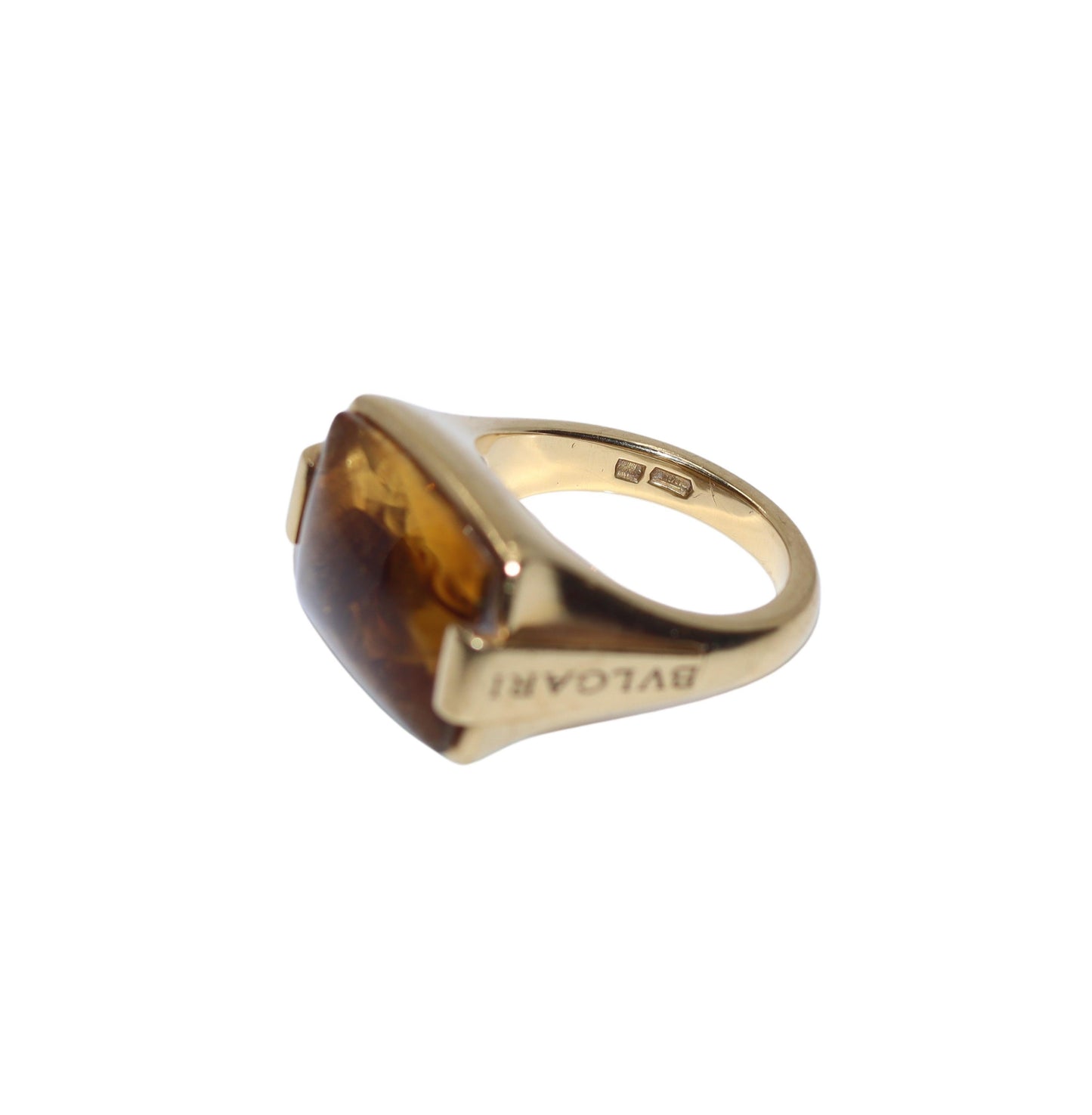Vintage Bvlgari 18K Gold Citrine Metropolis Ring