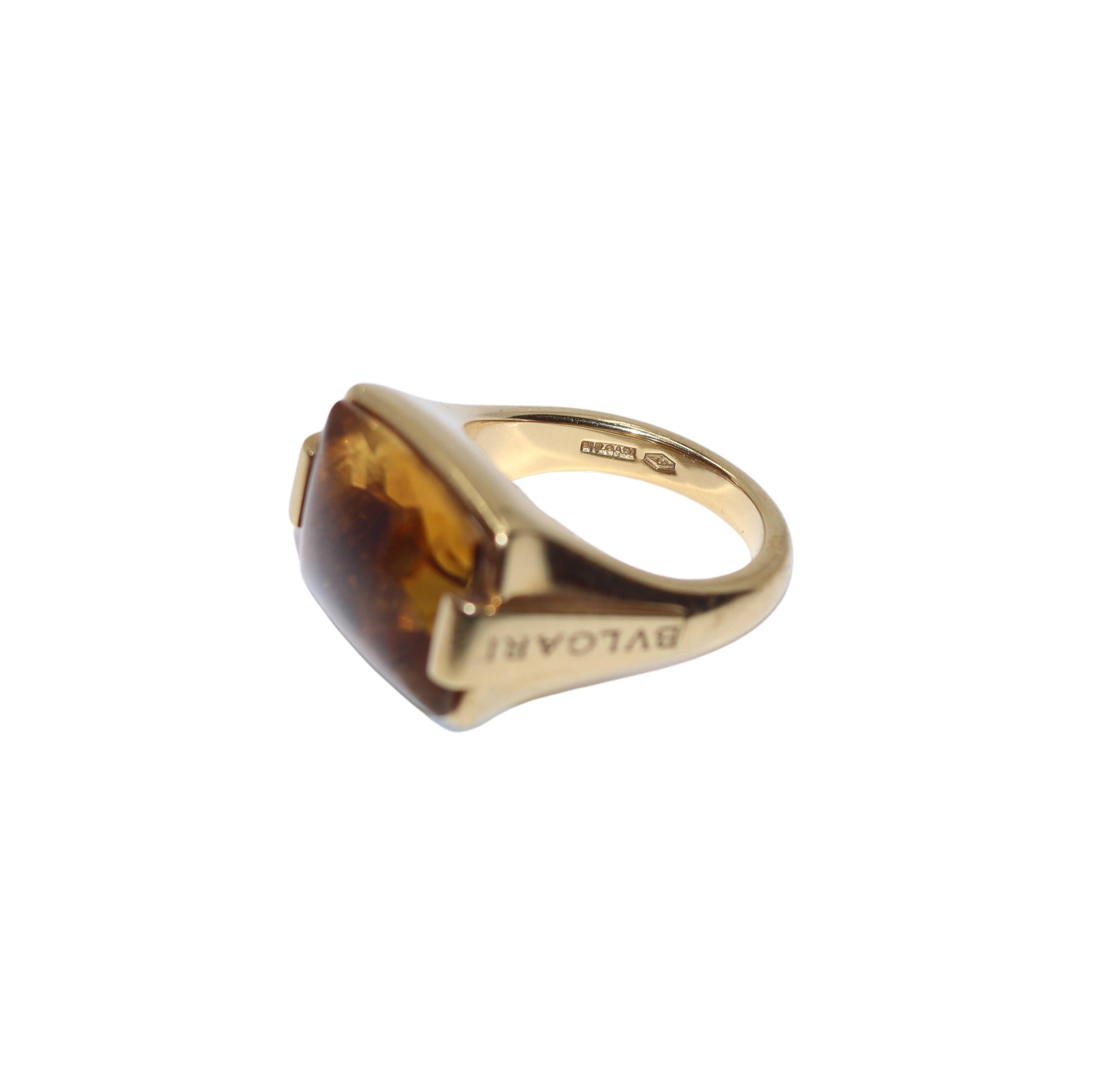 Vintage Bvlgari 18K Gold Citrine Metropolis Ring